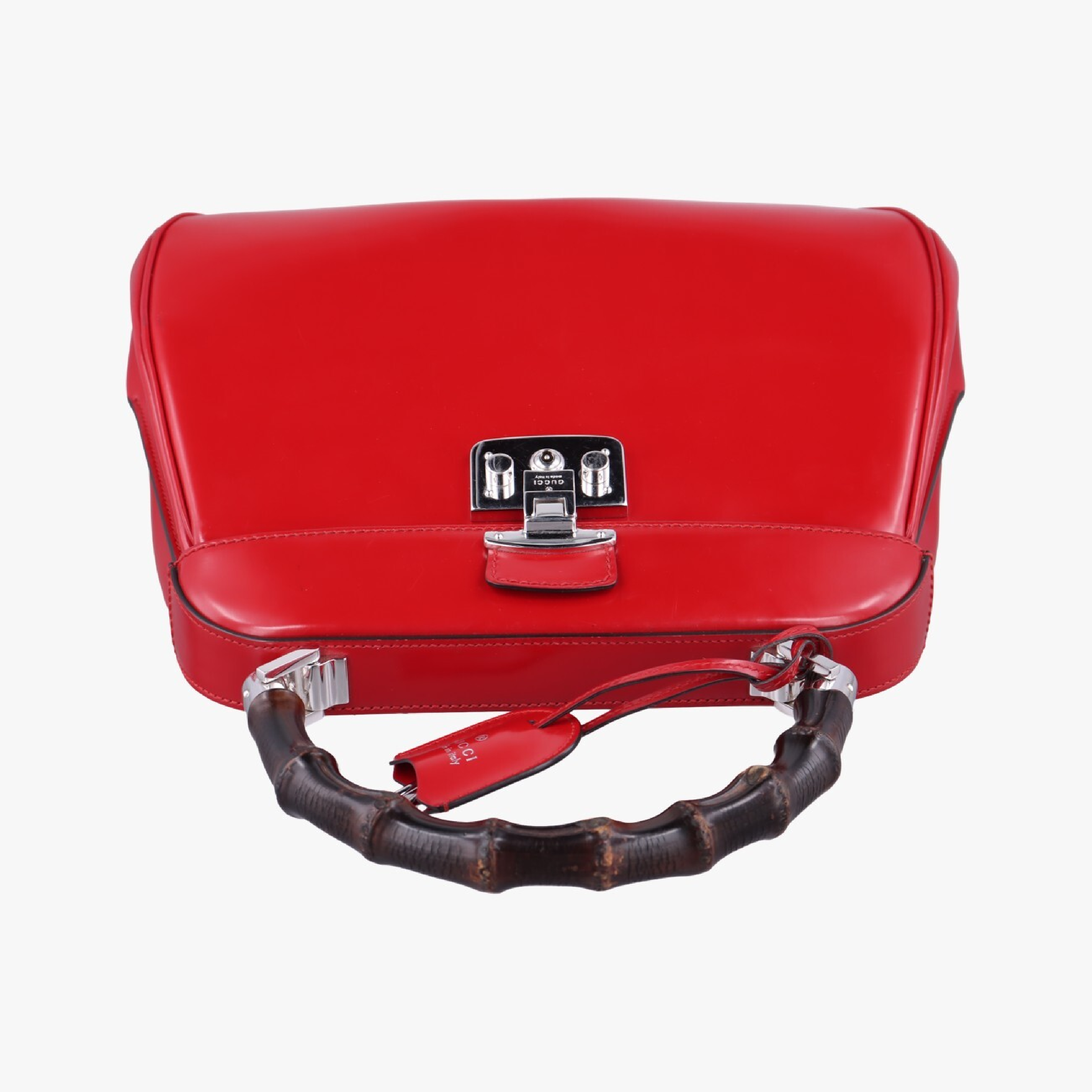 Bamboo Red Leather Handbag 331830 G018211124 — view 5