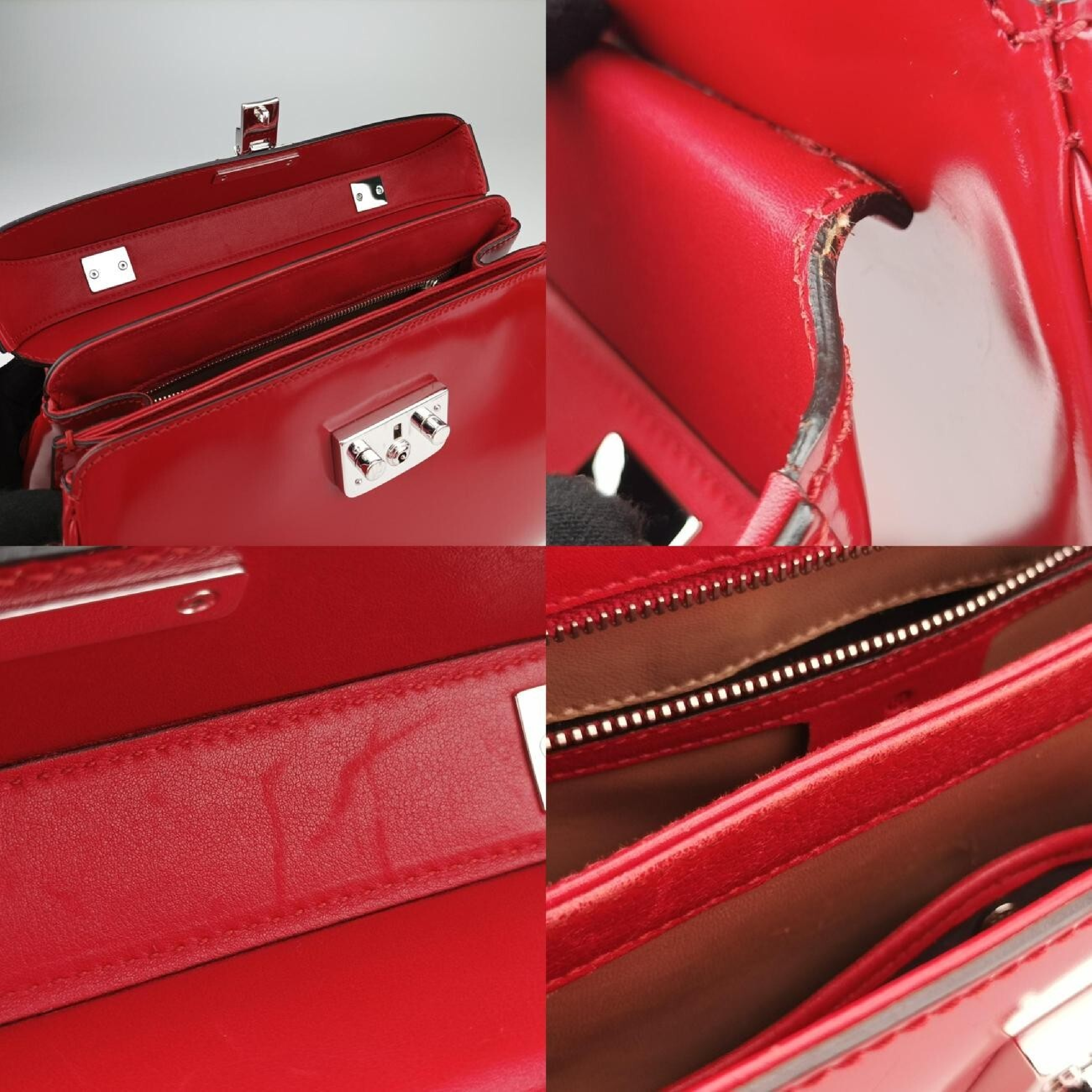 Bamboo Red Leather Handbag 331830 G018211124 — view 9