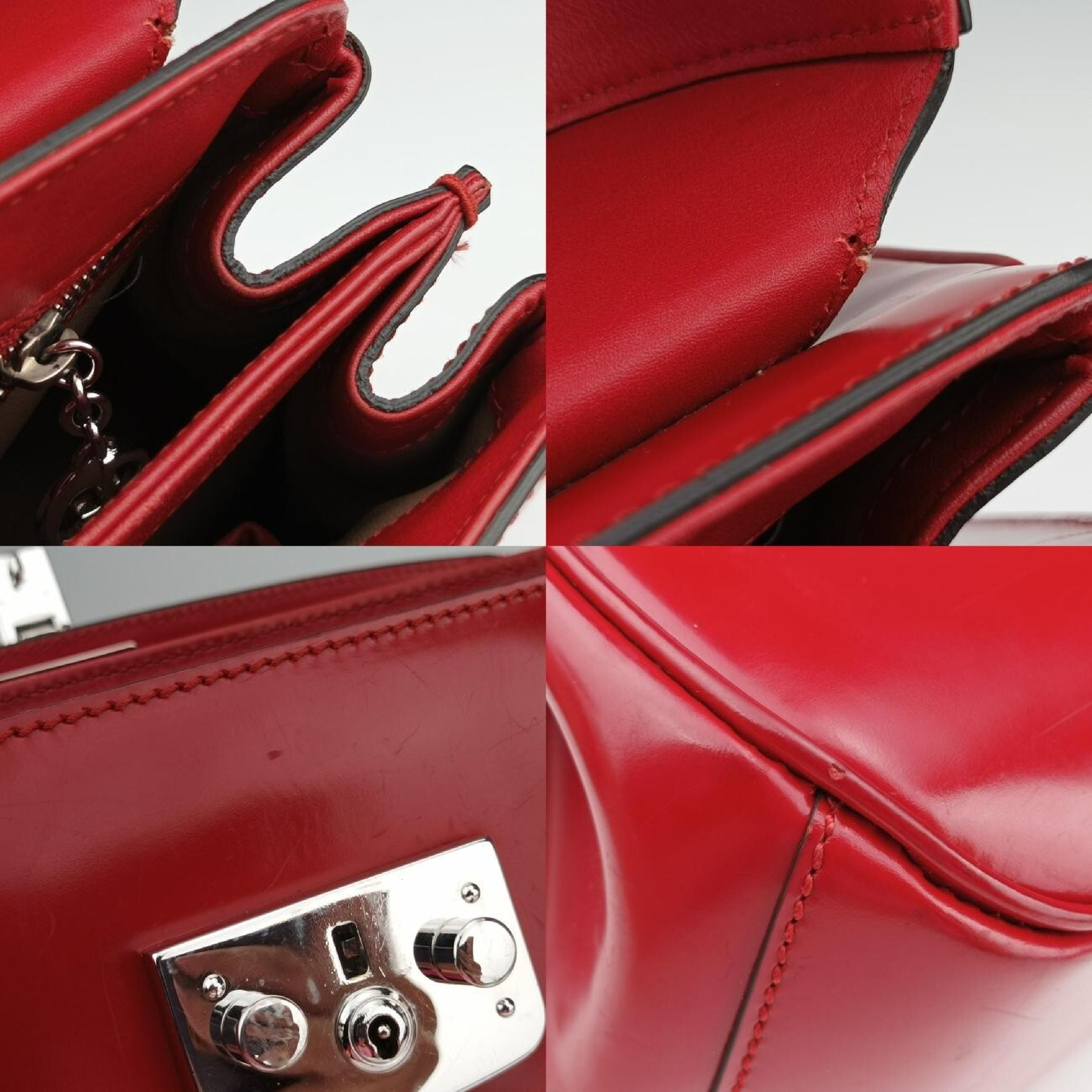 Bamboo Red Leather Handbag 331830 G018211124 — view 10