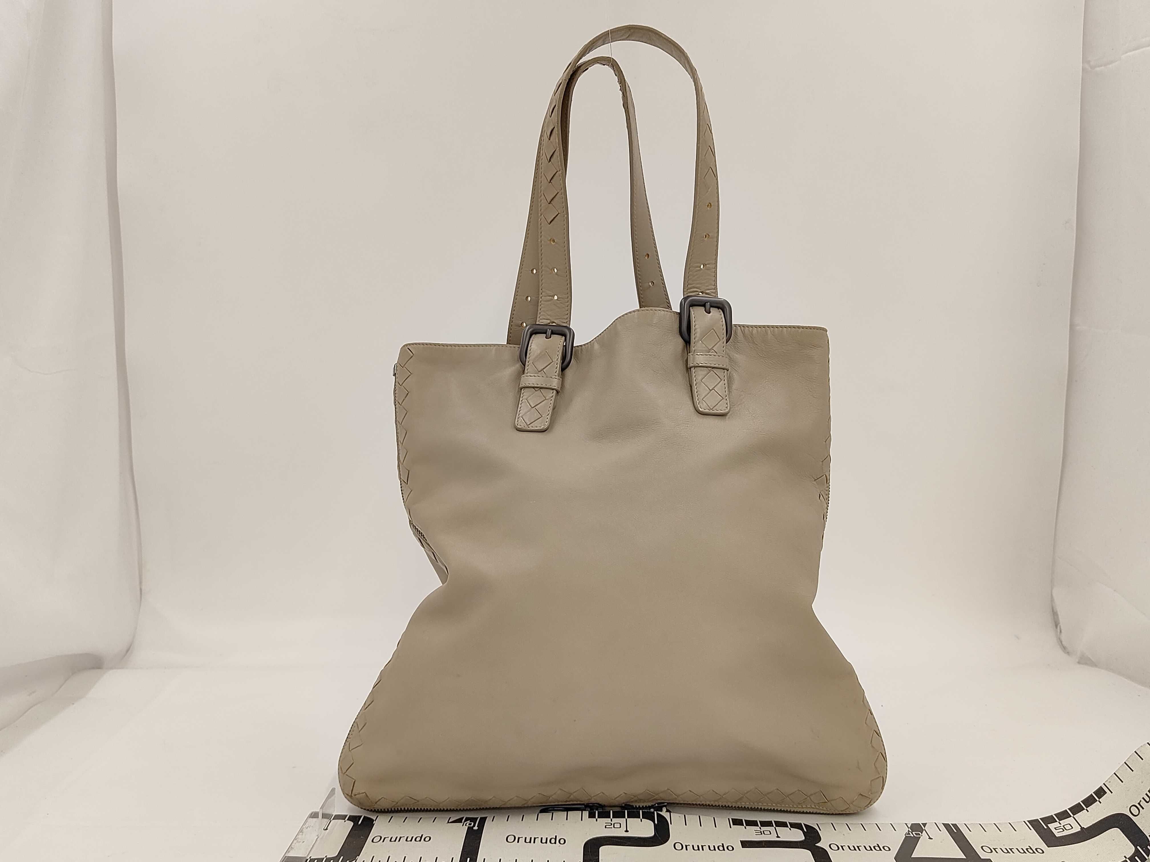 Intrecciato Leather Tote Bag — view 2
