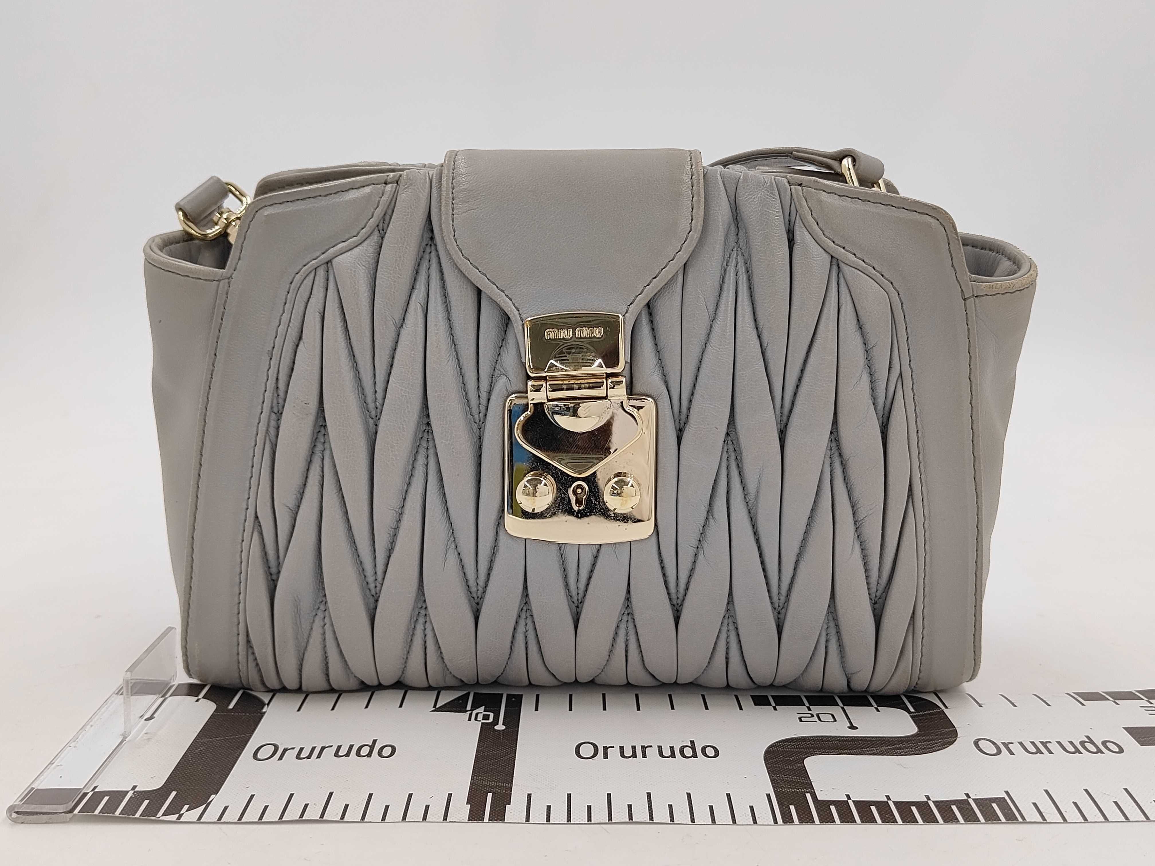 Matelassé Shoulder Bag, Gray — view 2