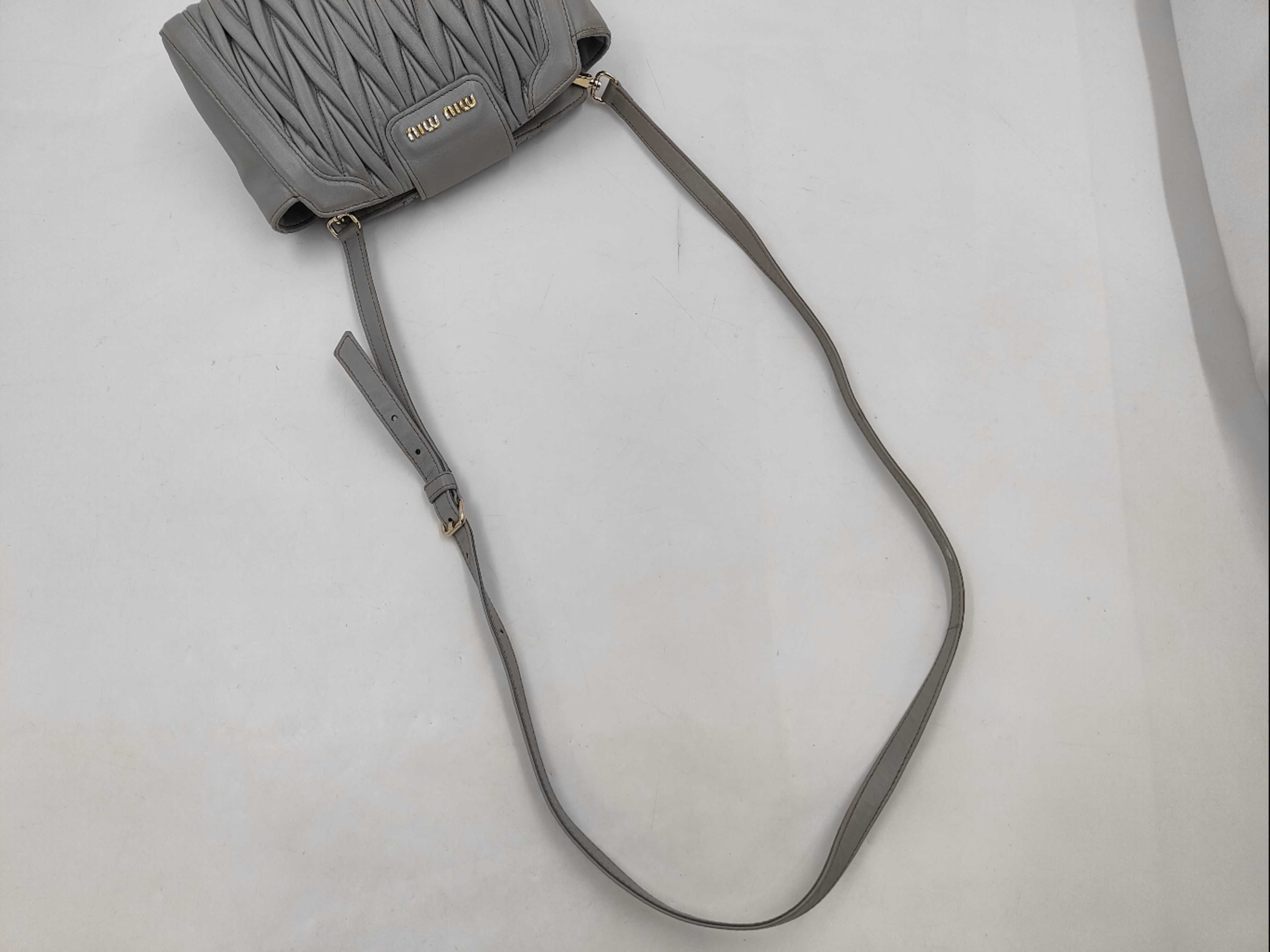 Matelassé Shoulder Bag, Gray — view 3