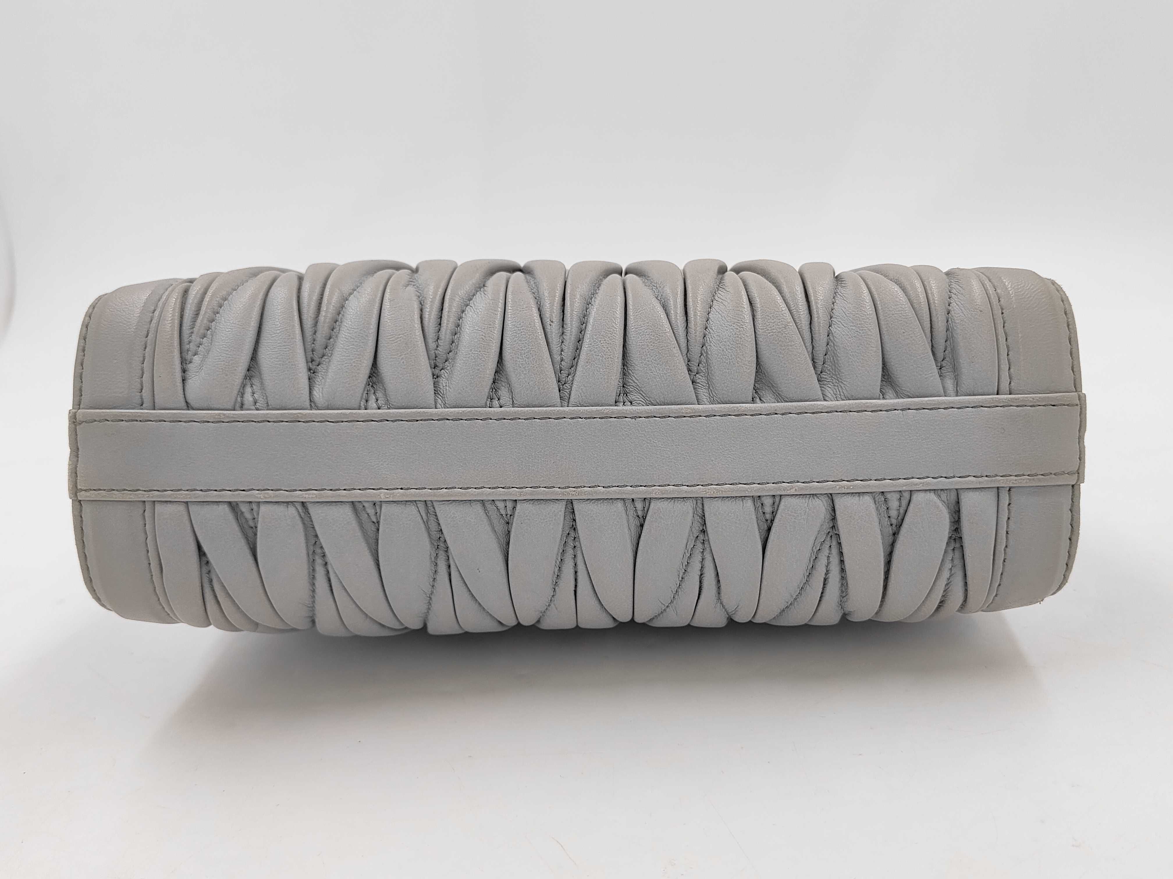 Matelassé Shoulder Bag, Gray — view 6