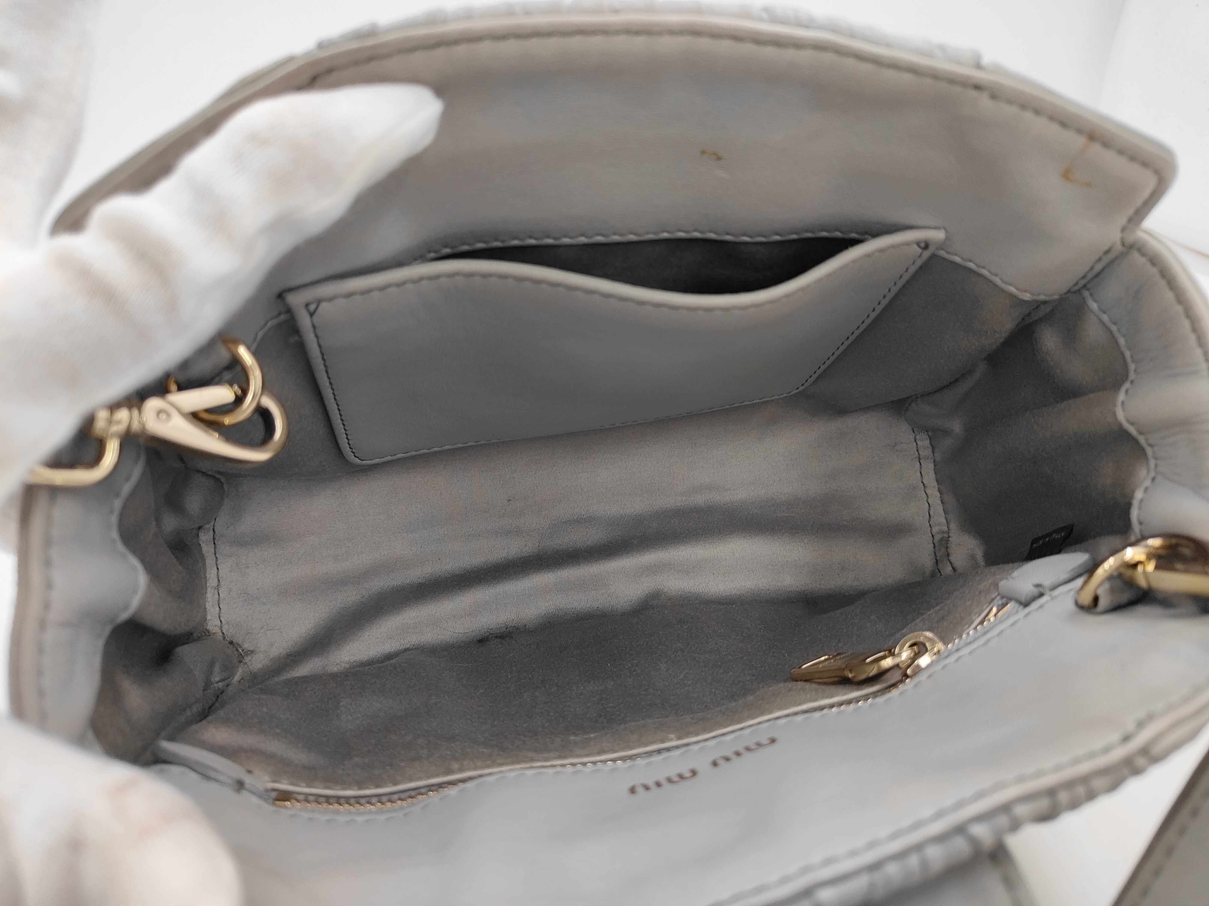 Matelassé Shoulder Bag, Gray — view 9