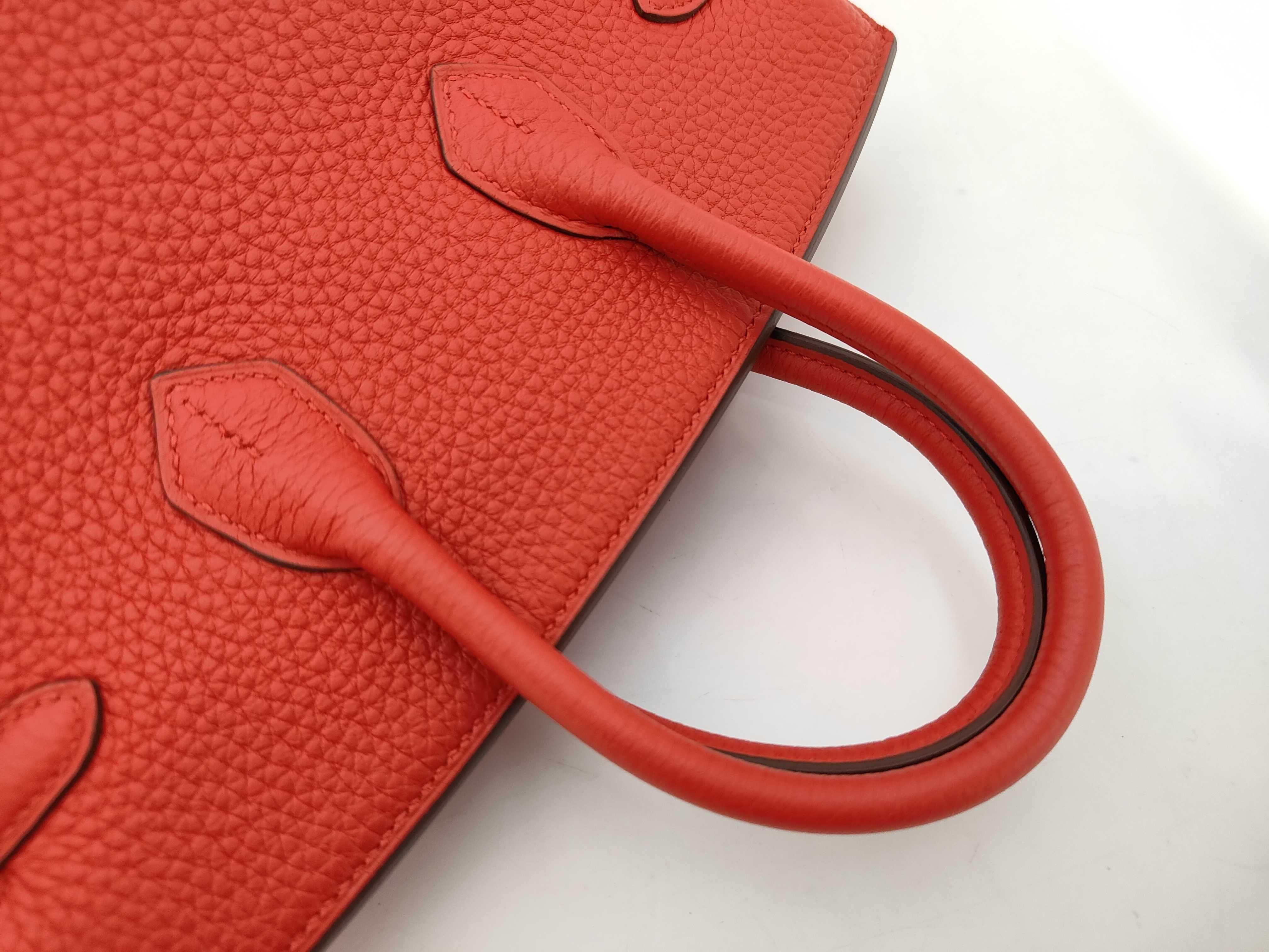 Birkin 25 Rouge Ladue Togo Silver Hardware K Stamp Handbag — view 4