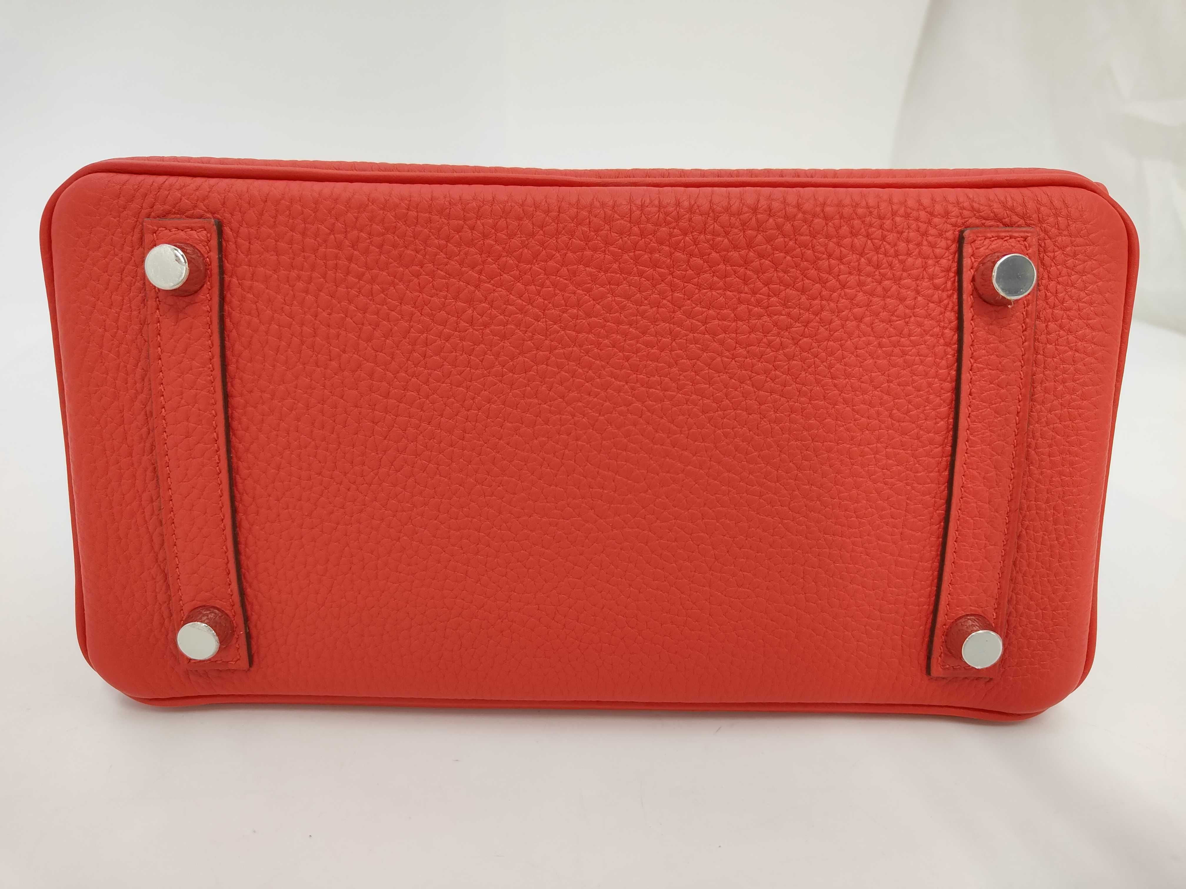 Birkin 25 Rouge Ladue Togo Silver Hardware K Stamp Handbag — view 7