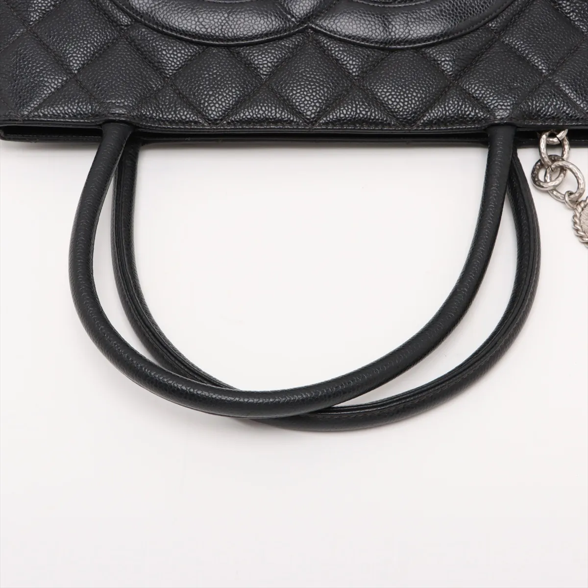 reprint caviar skin tote bag black silver hardware 6554821 No. 6 — view 5
