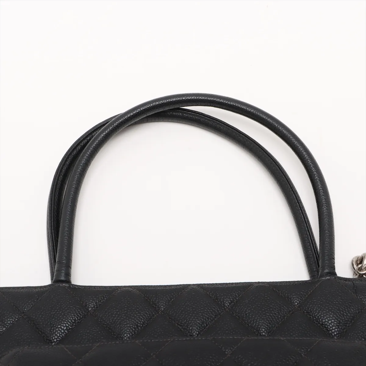 reprint caviar skin tote bag black silver hardware 6554821 No. 6 — view 6