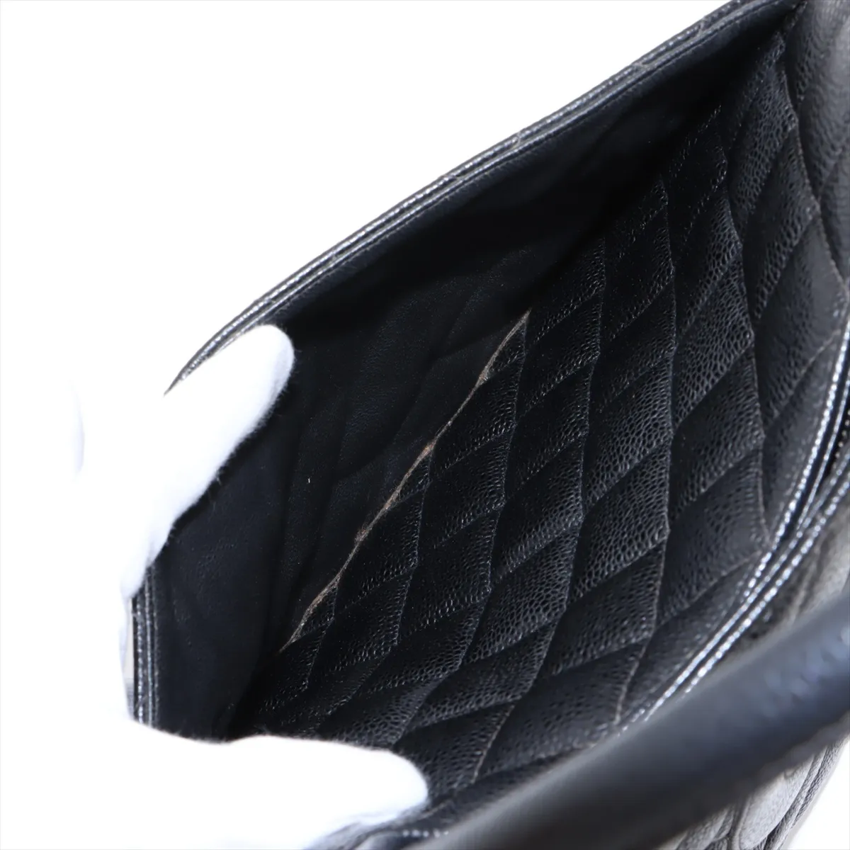 reprint caviar skin tote bag black silver hardware 6554821 No. 6 — view 10