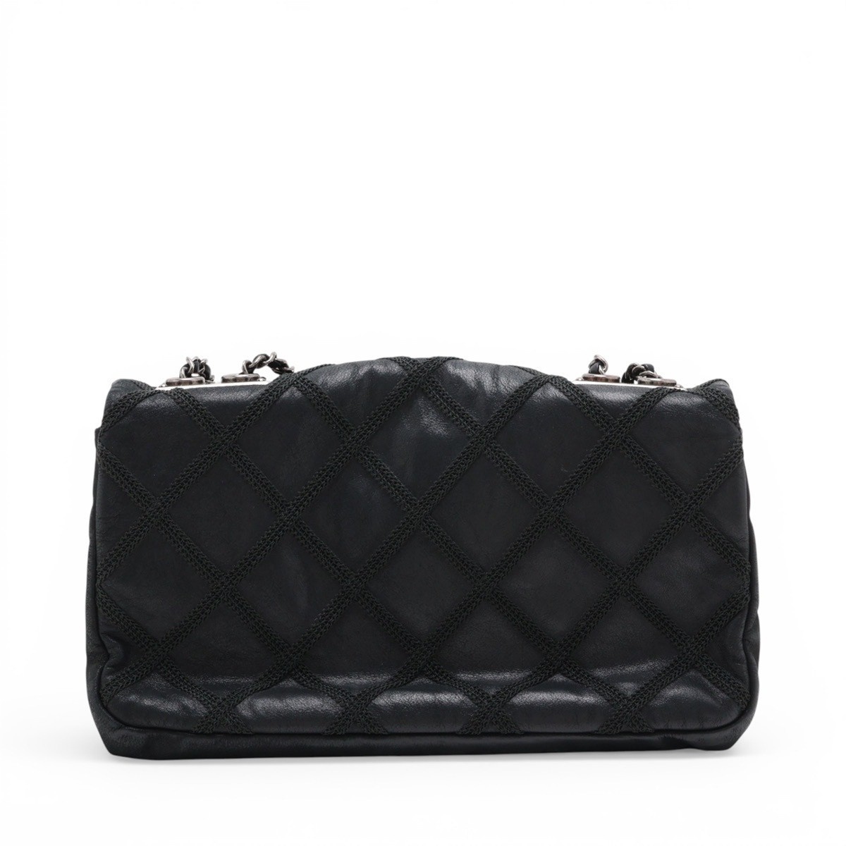 Matelassé Shoulder Bag, Coated Leather, Single Flap, Double — view 2