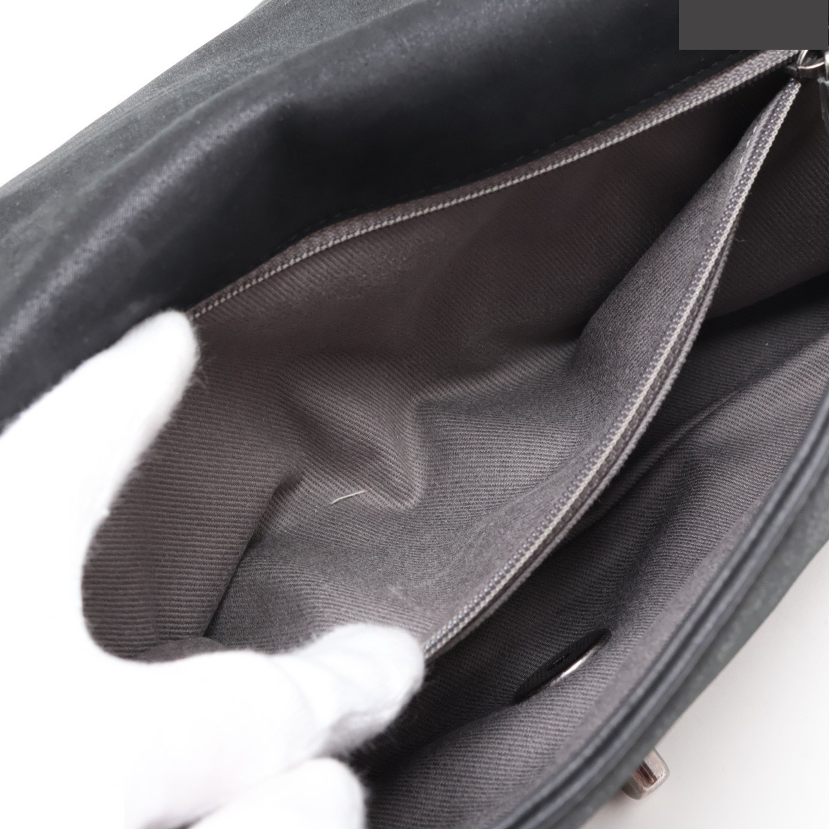 Matelassé Shoulder Bag, Coated Leather, Single Flap, Double — view 8