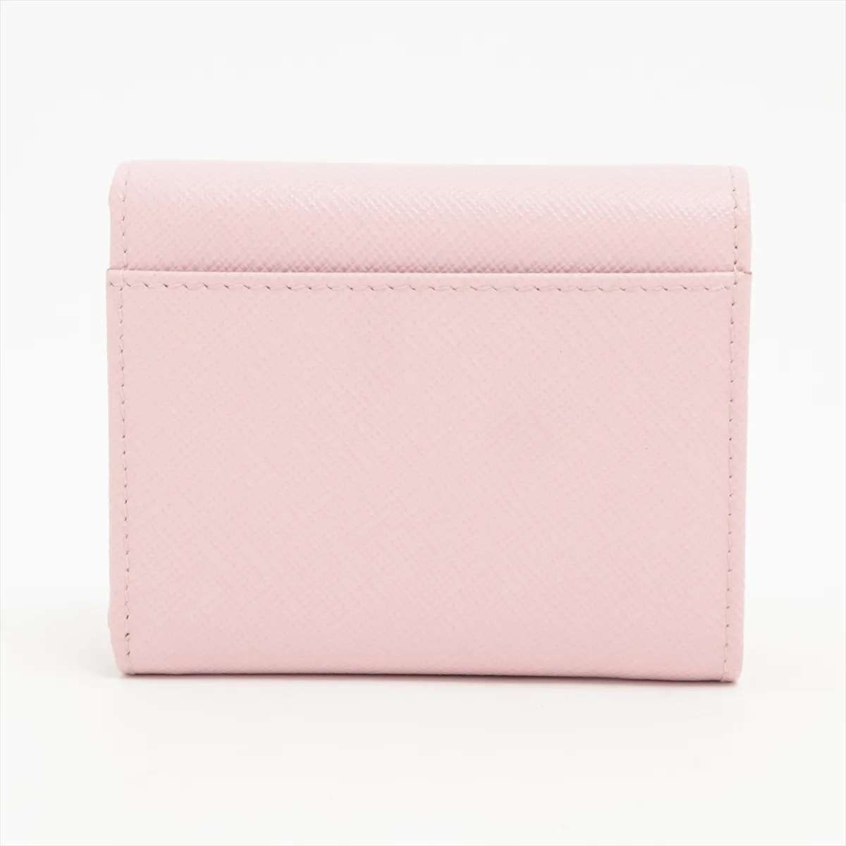 Saffiano Triangle 1MH043 Leather Compact Wallet Pink — view 2