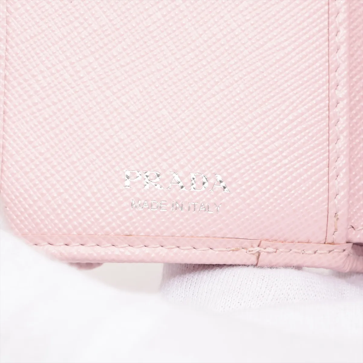 Saffiano Triangle 1MH043 Leather Compact Wallet Pink — view 7