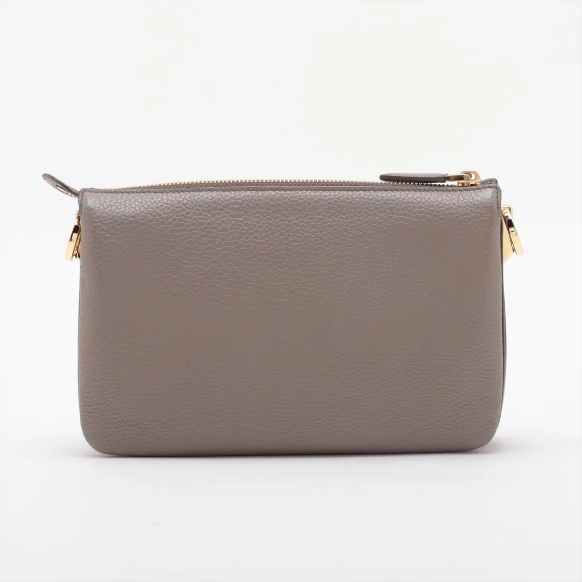 Vitello Daino 1BH194 Leather Shoulder Bag, Gray — view 2