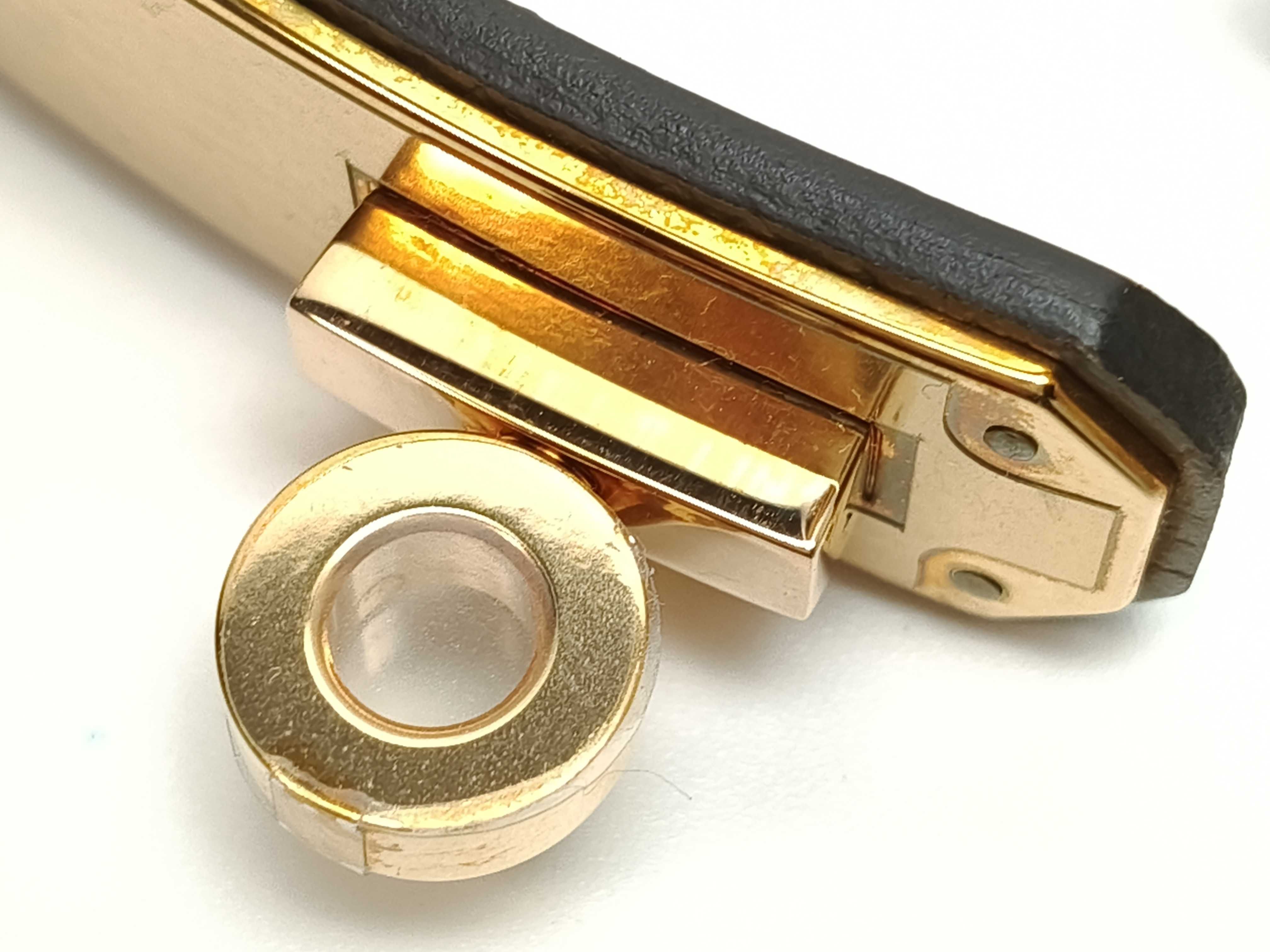 Kelly Belt, Etoupe, Gold Hardware, U Stamp — view 6