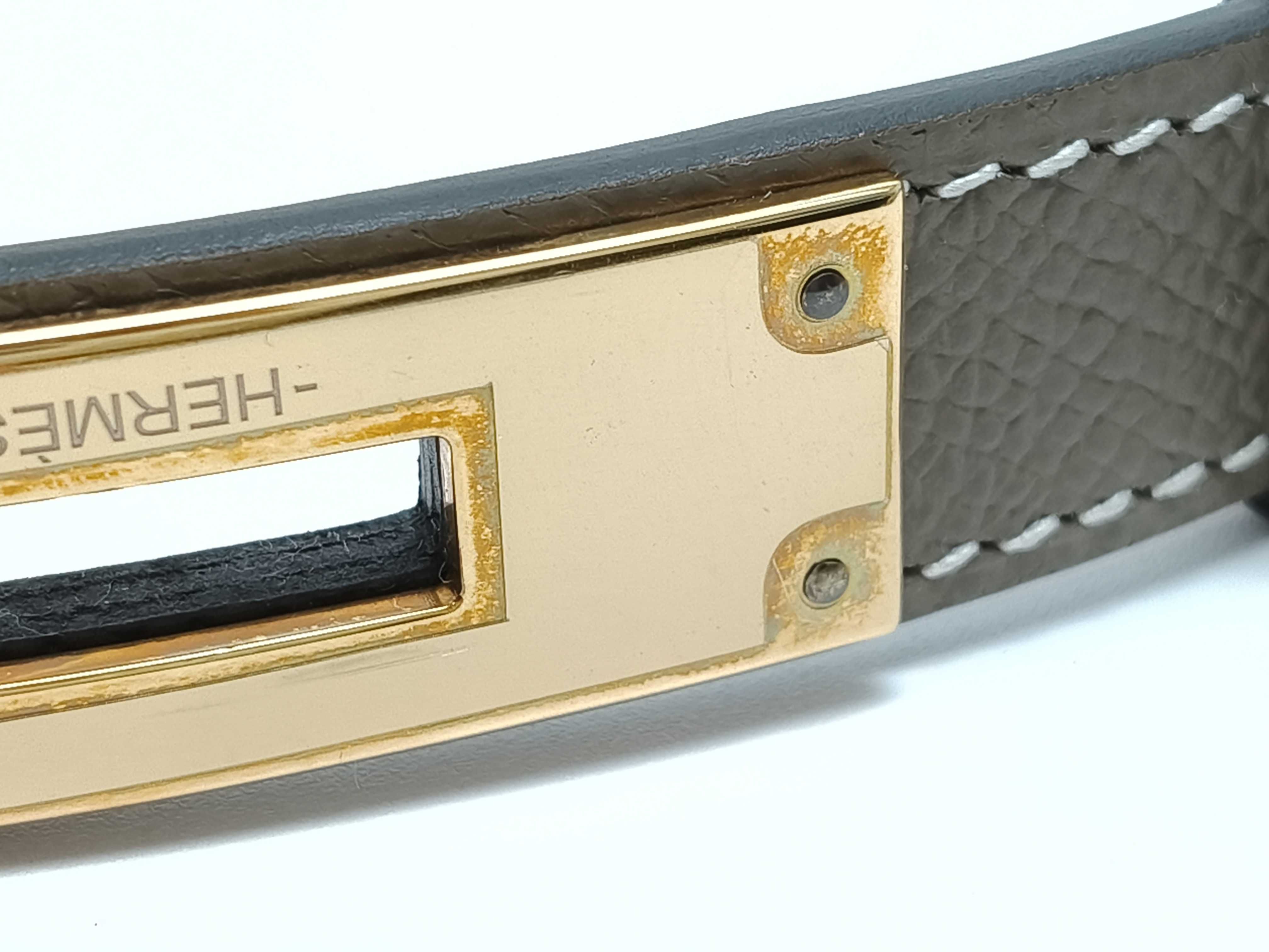 Kelly Belt, Etoupe, Gold Hardware, U Stamp — view 7