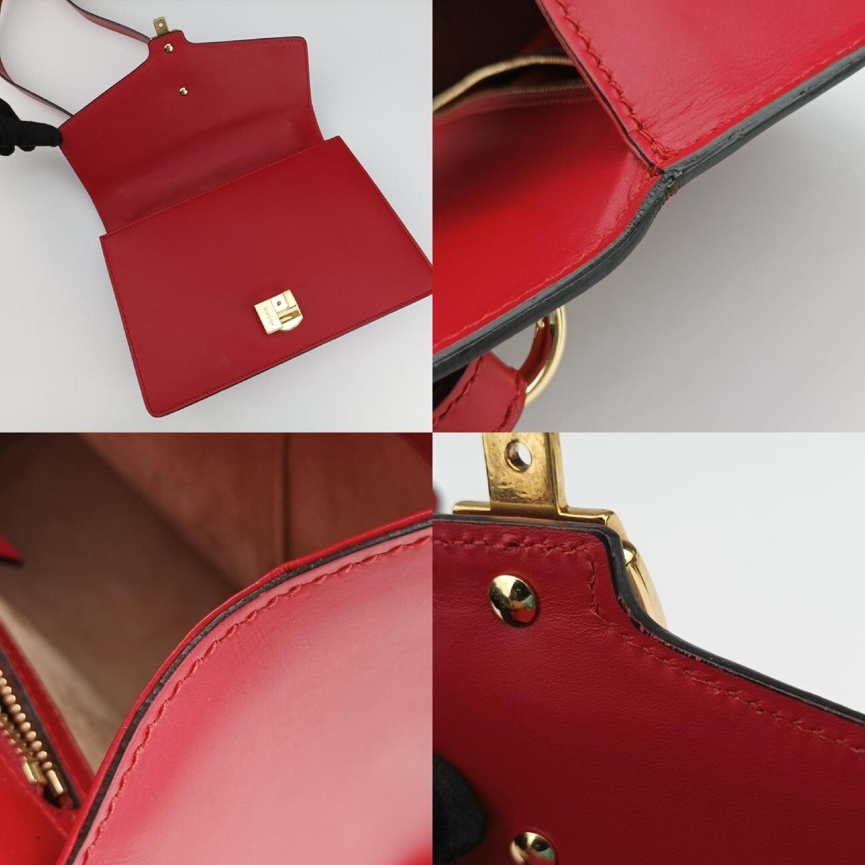 Sylvie Red x Navy Leather Shoulder Bag 421882 D022289772 — view 9
