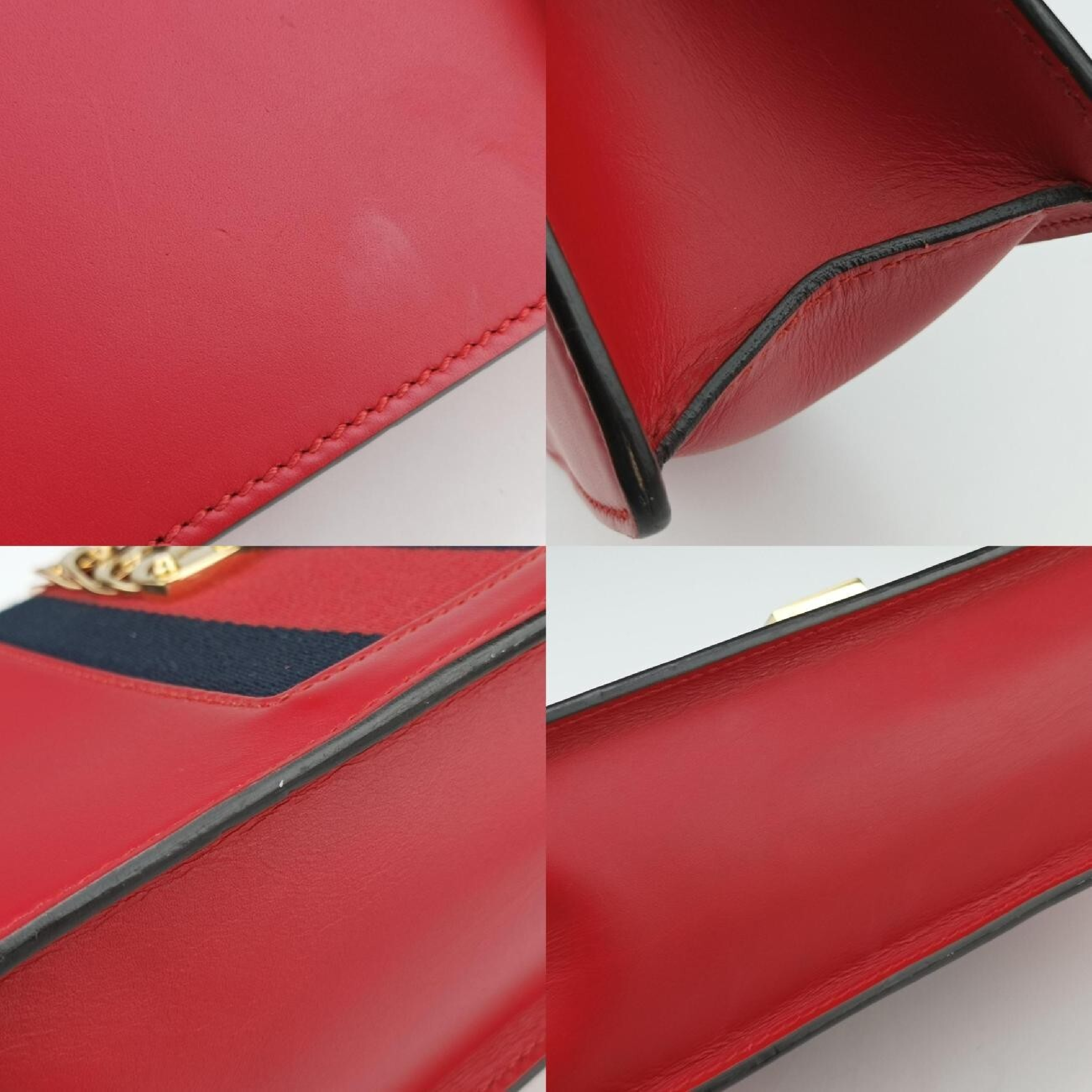 Sylvie Red x Navy Leather Shoulder Bag 421882 D022289772 — view 10
