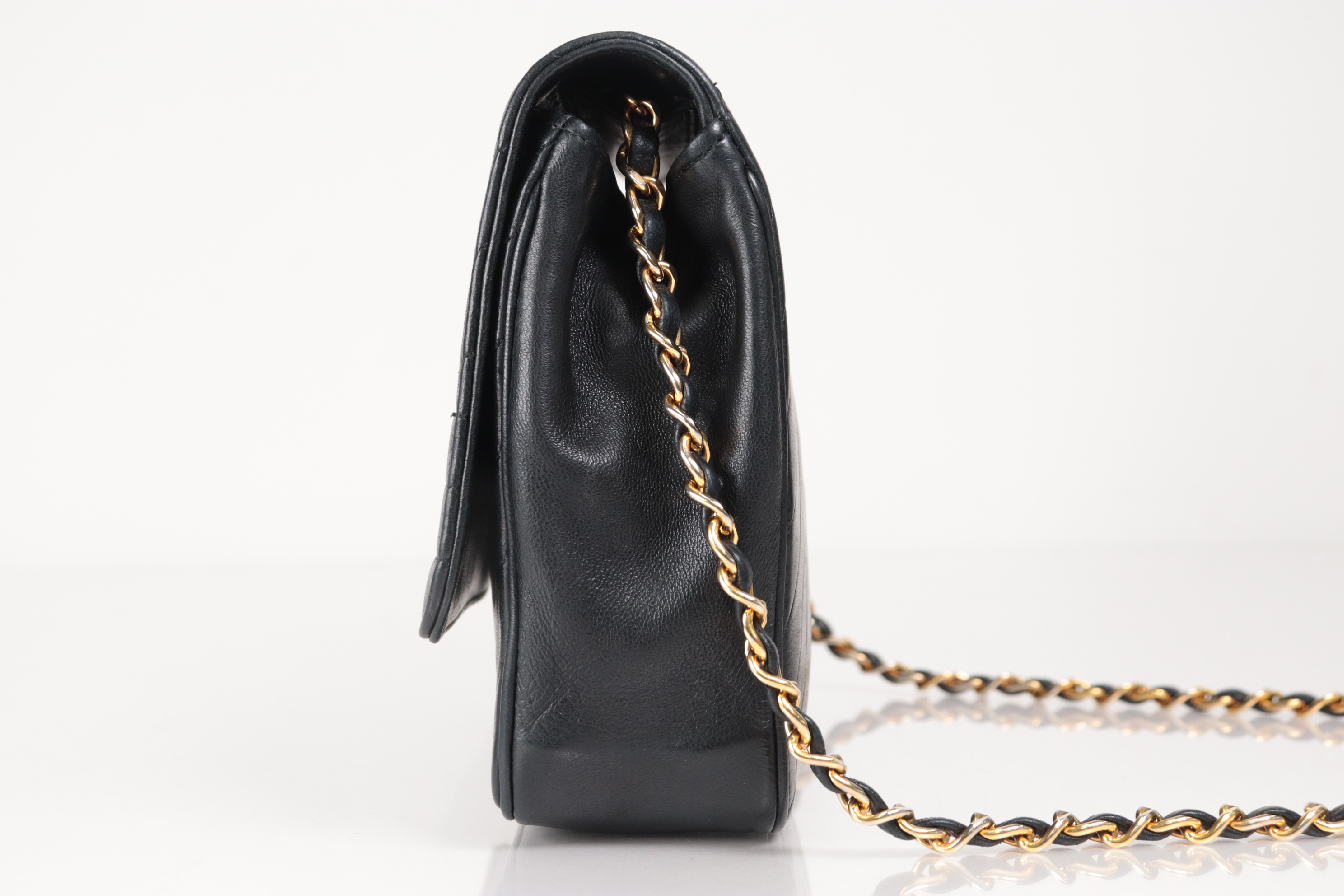 Diagonal Stitch Lambskin Chain Shoulder Bag (Series 2) — view 4