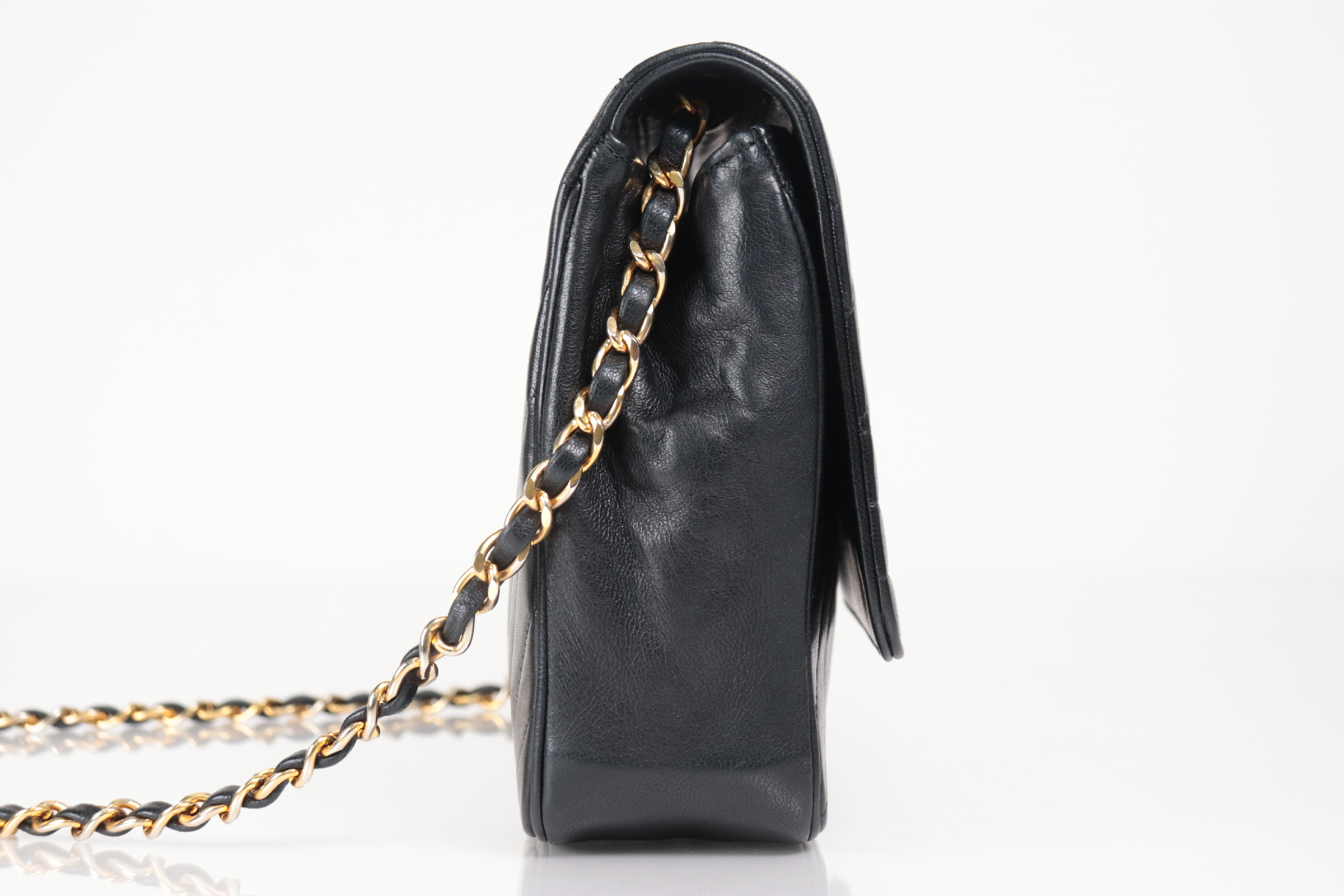 Diagonal Stitch Lambskin Chain Shoulder Bag (Series 2) — view 5