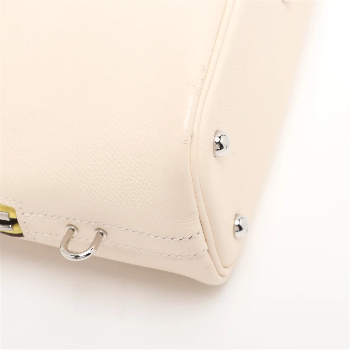 [Individually wrapped] Hermes Bolide 1923 25 Tricolor Vaux Epson Nata x Jaune Citron x Terre Batieux Silver Hardware B:2023 — view 13
