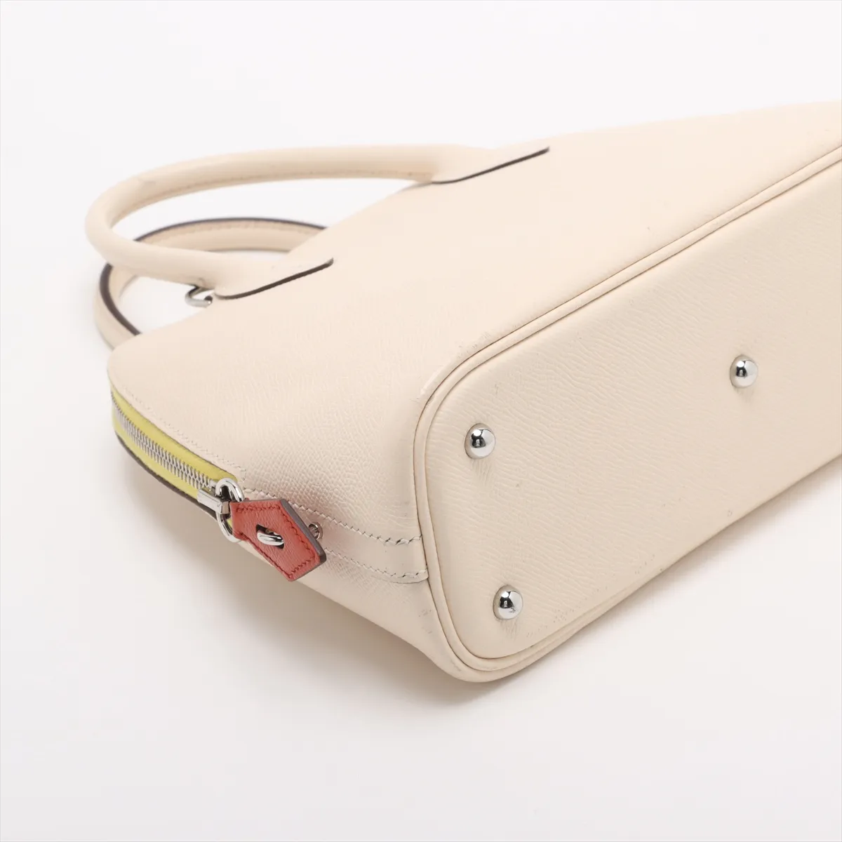 [Individually wrapped] Hermes Bolide 1923 25 Tricolor Vaux Epson Nata x Jaune Citron x Terre Batieux Silver Hardware B:2023 — view 4