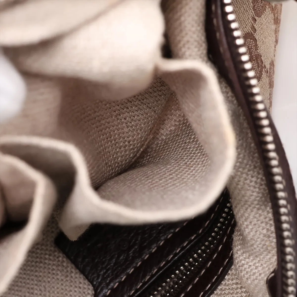 GG Canvas 232961 Canvas x Leather 2-Way Shoulder Bag Beige x Brown — view 11