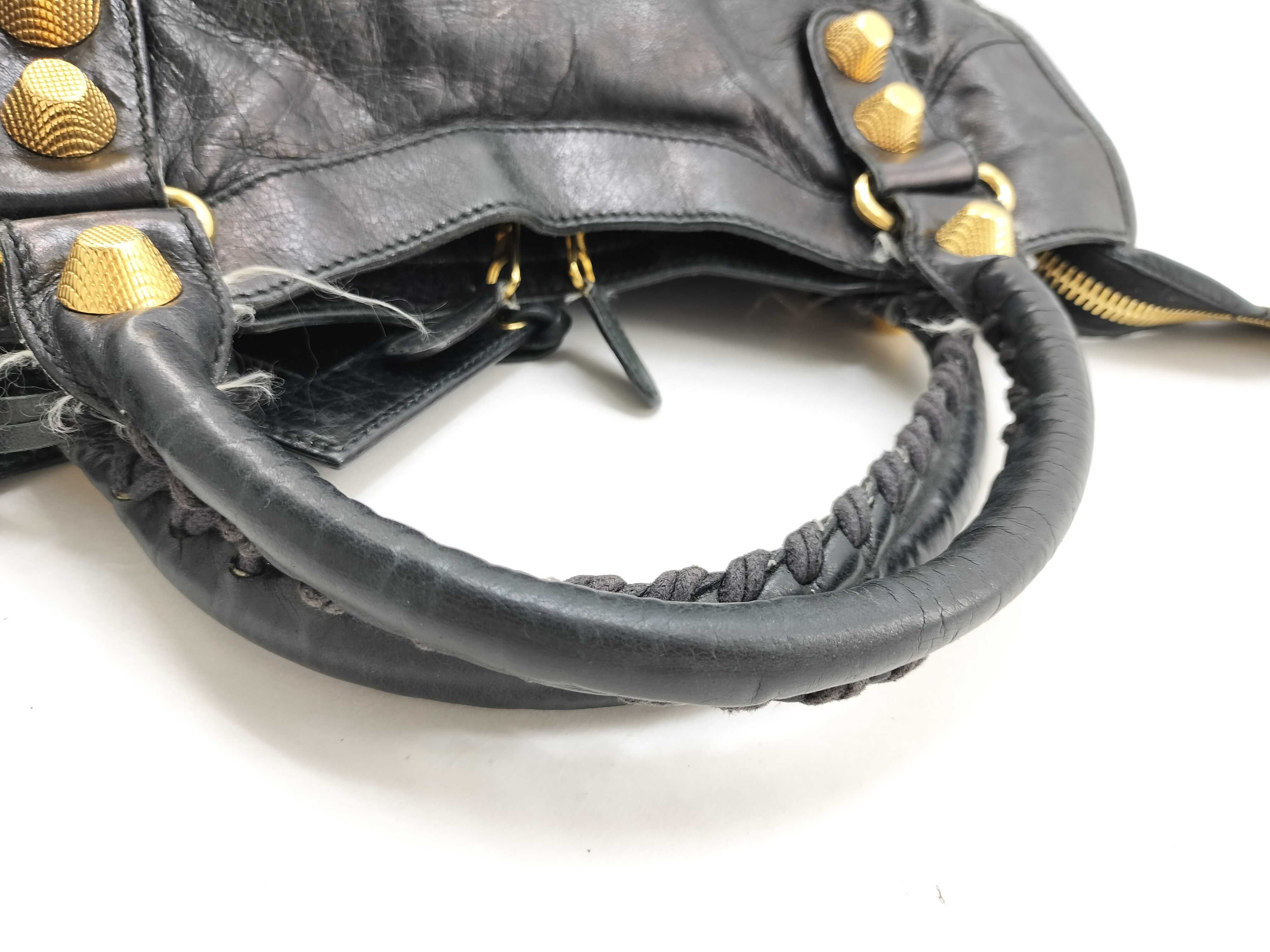 The City Balenciaga The Giant City Leather 2-Way Handbag Black 173084 Handbag — view 9