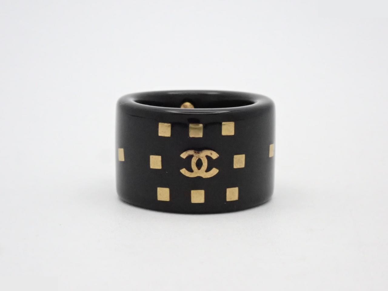 Coco Mark Ring, Black Gold, 01P, #12.5