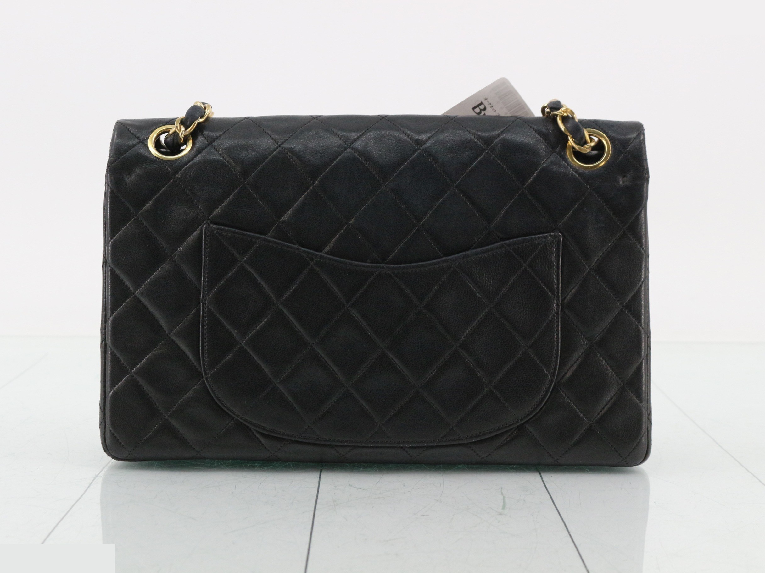Matelassé 25 Lambskin Double Flap Double Chain Shoulder Bag, Black — view 2