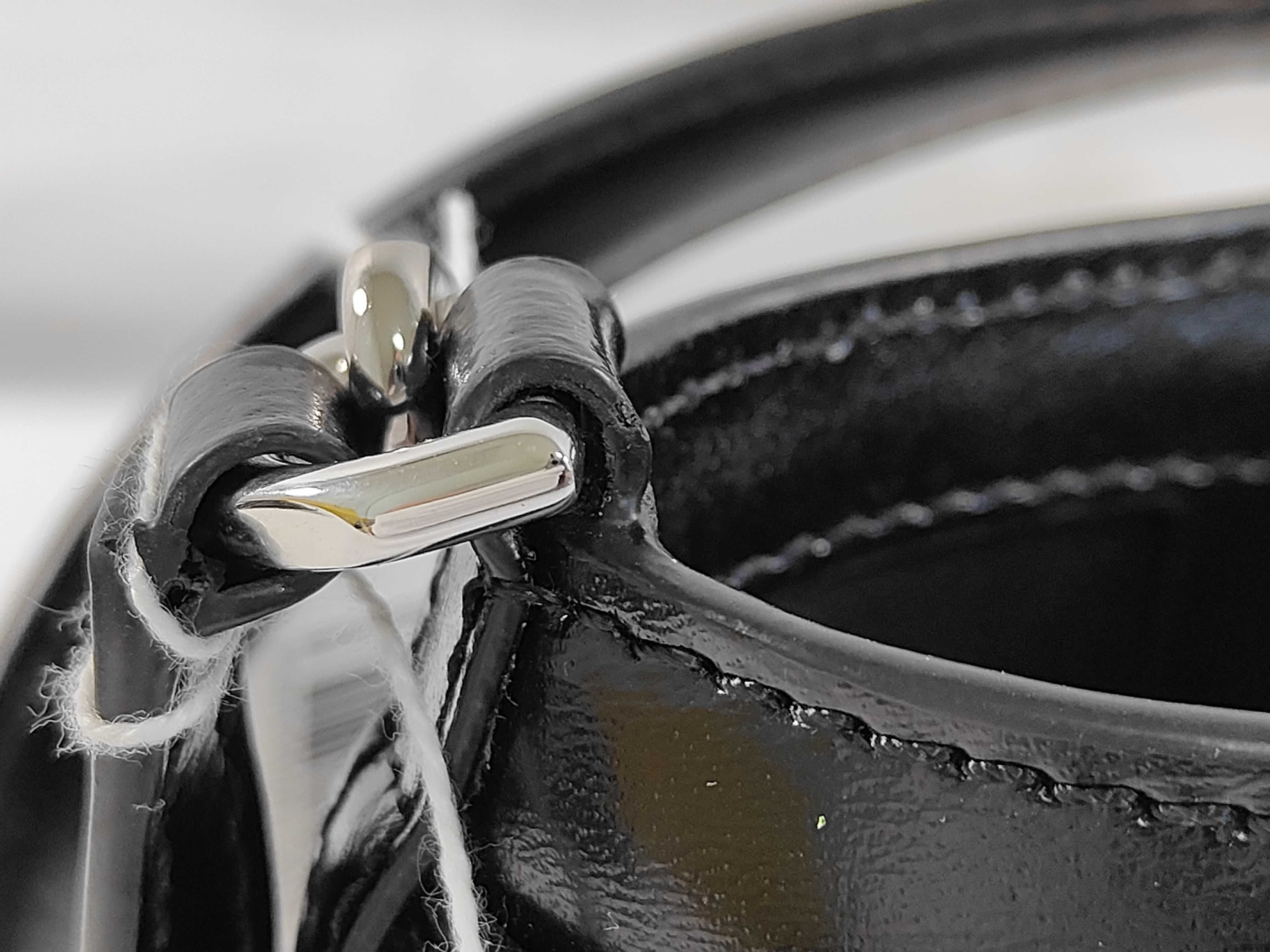 FR- Cutouts Mini Bucket Leather 2-Way Handbag Black Shoulder Bag — view 5
