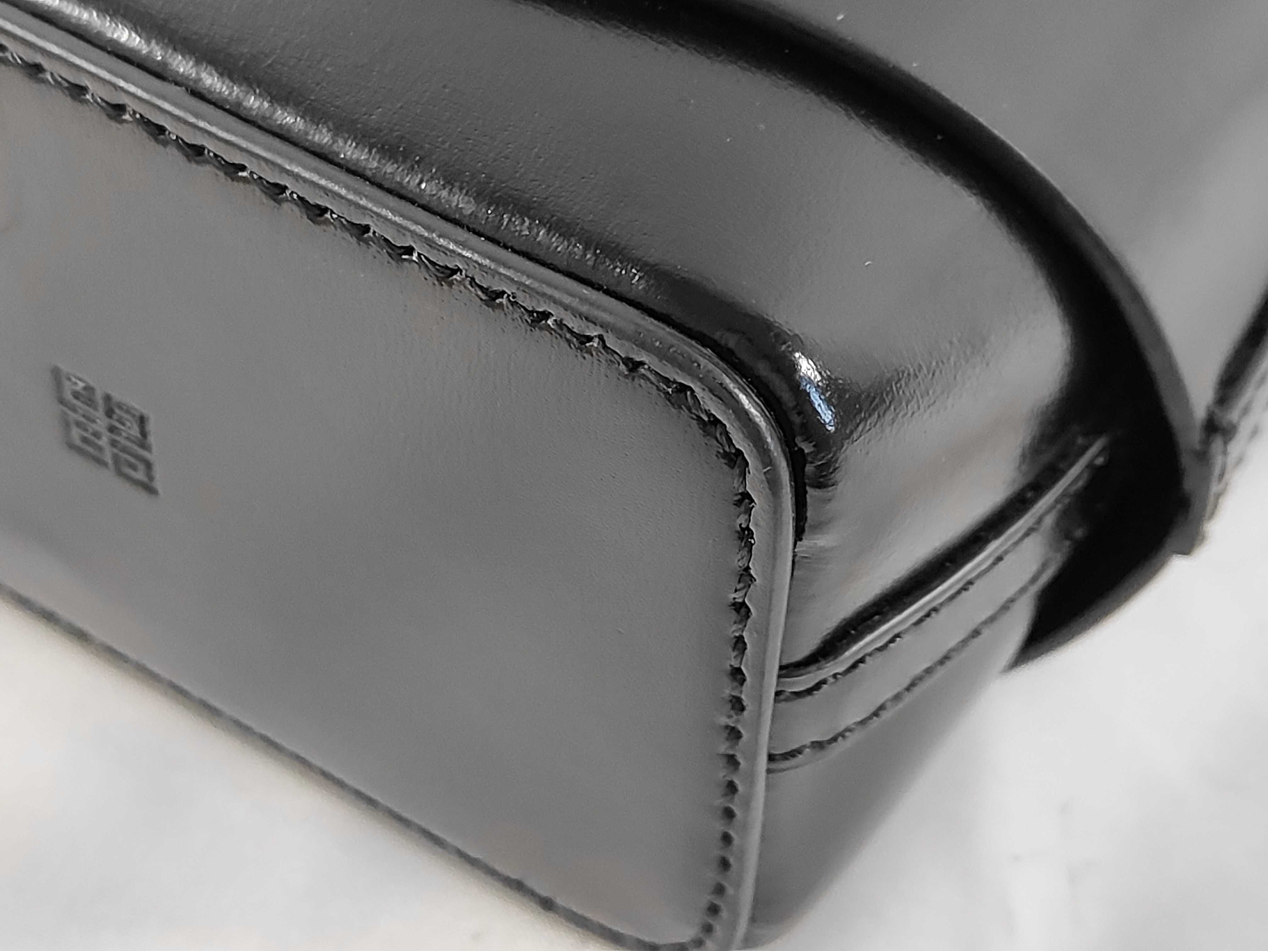FR- Cutouts Mini Bucket Leather 2-Way Handbag Black Shoulder Bag — view 7
