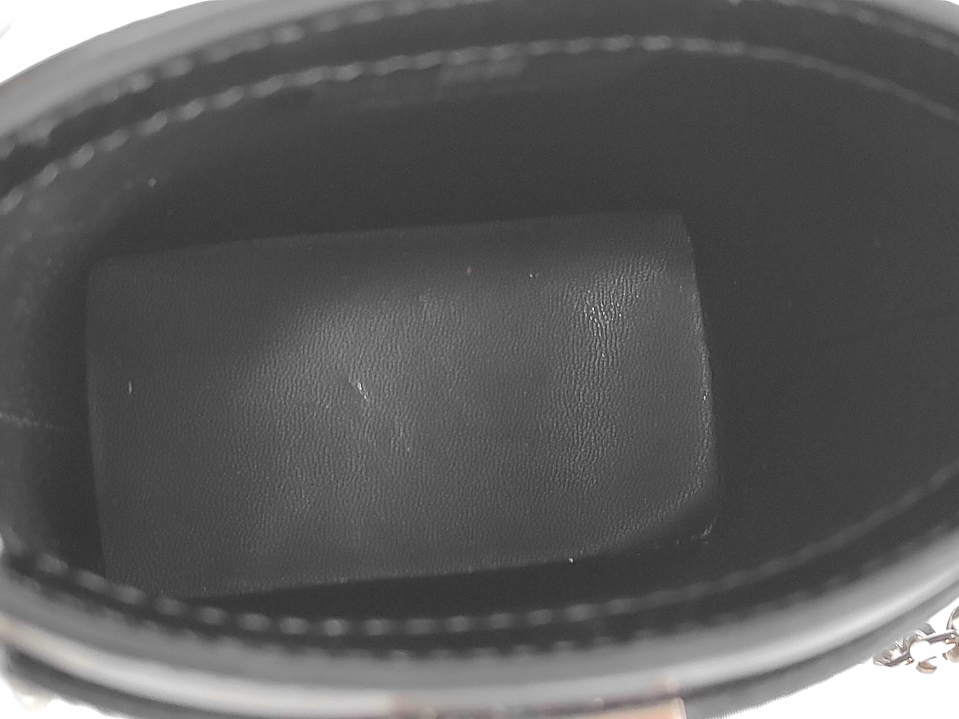 FR- Cutouts Mini Bucket Leather 2-Way Handbag Black Shoulder Bag — view 10