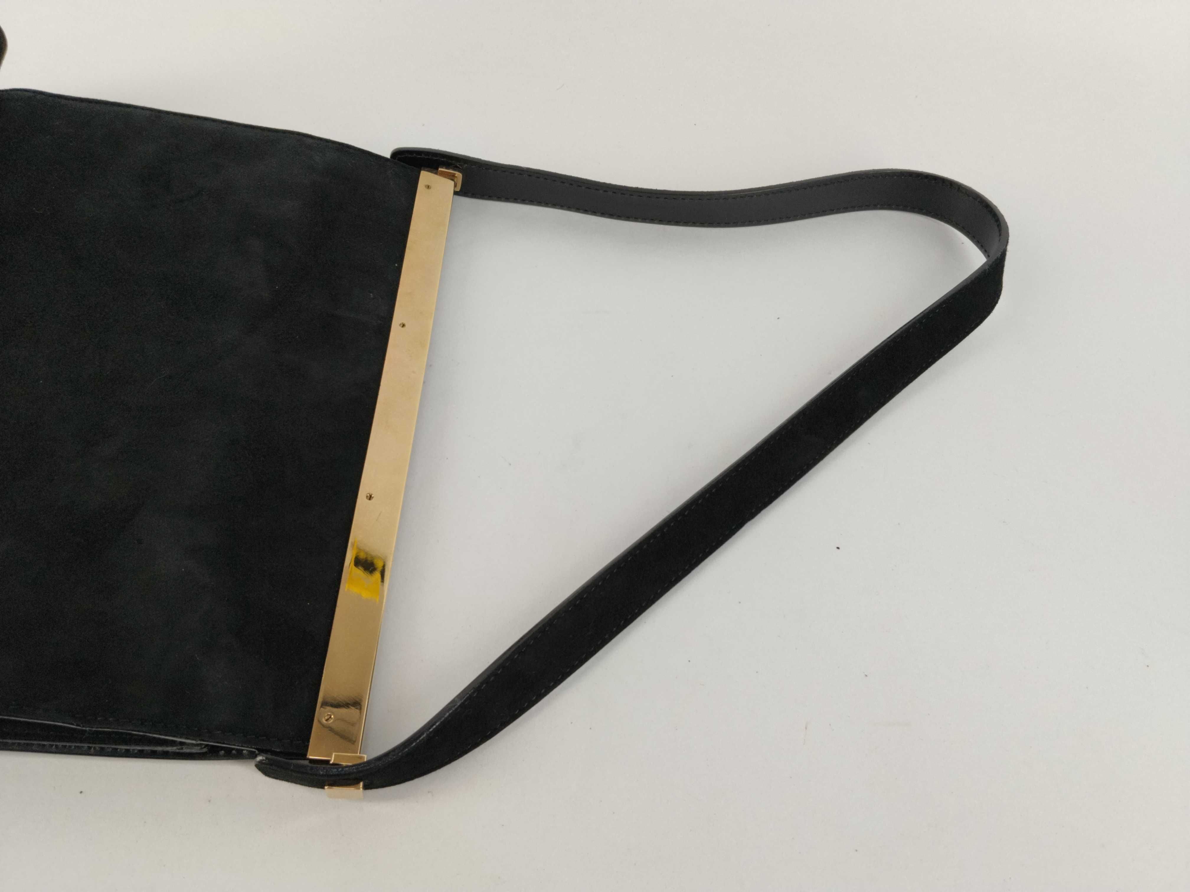 shoulder bag, suede, black. — view 3