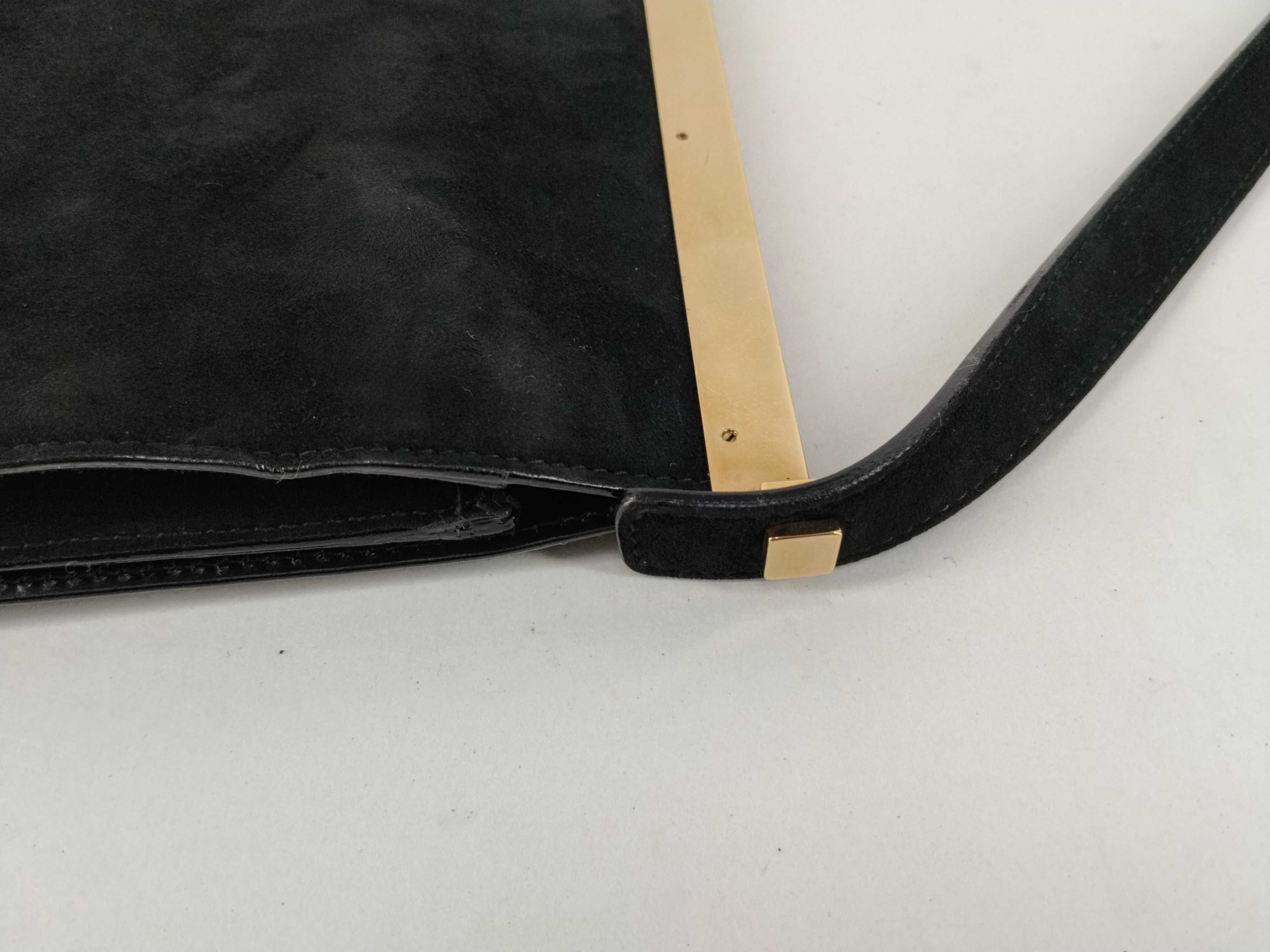 shoulder bag, suede, black. — view 5