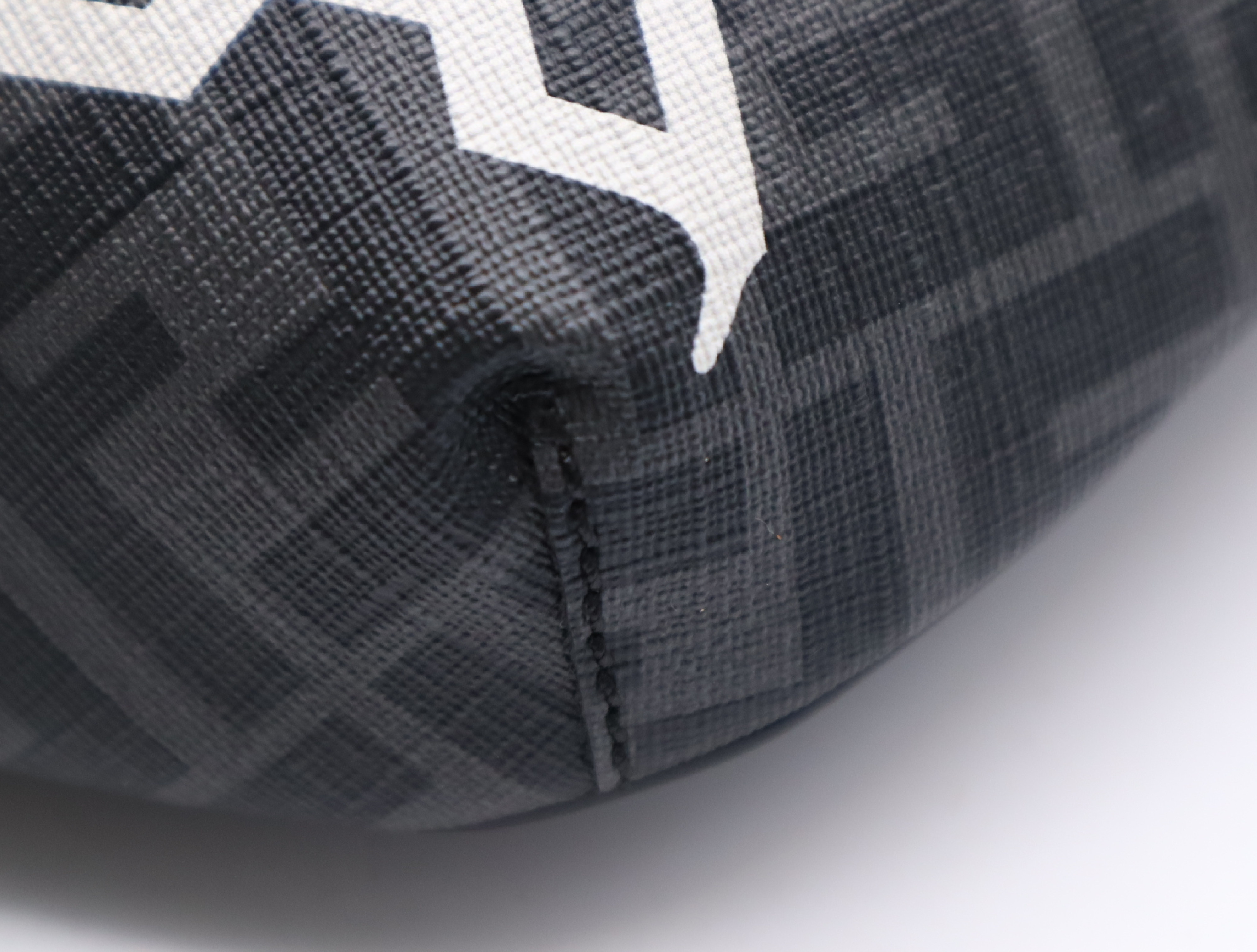 7VA562 Zucca Fabric Grey Silver Hardware Waist Bag with Dust Bag — view 7