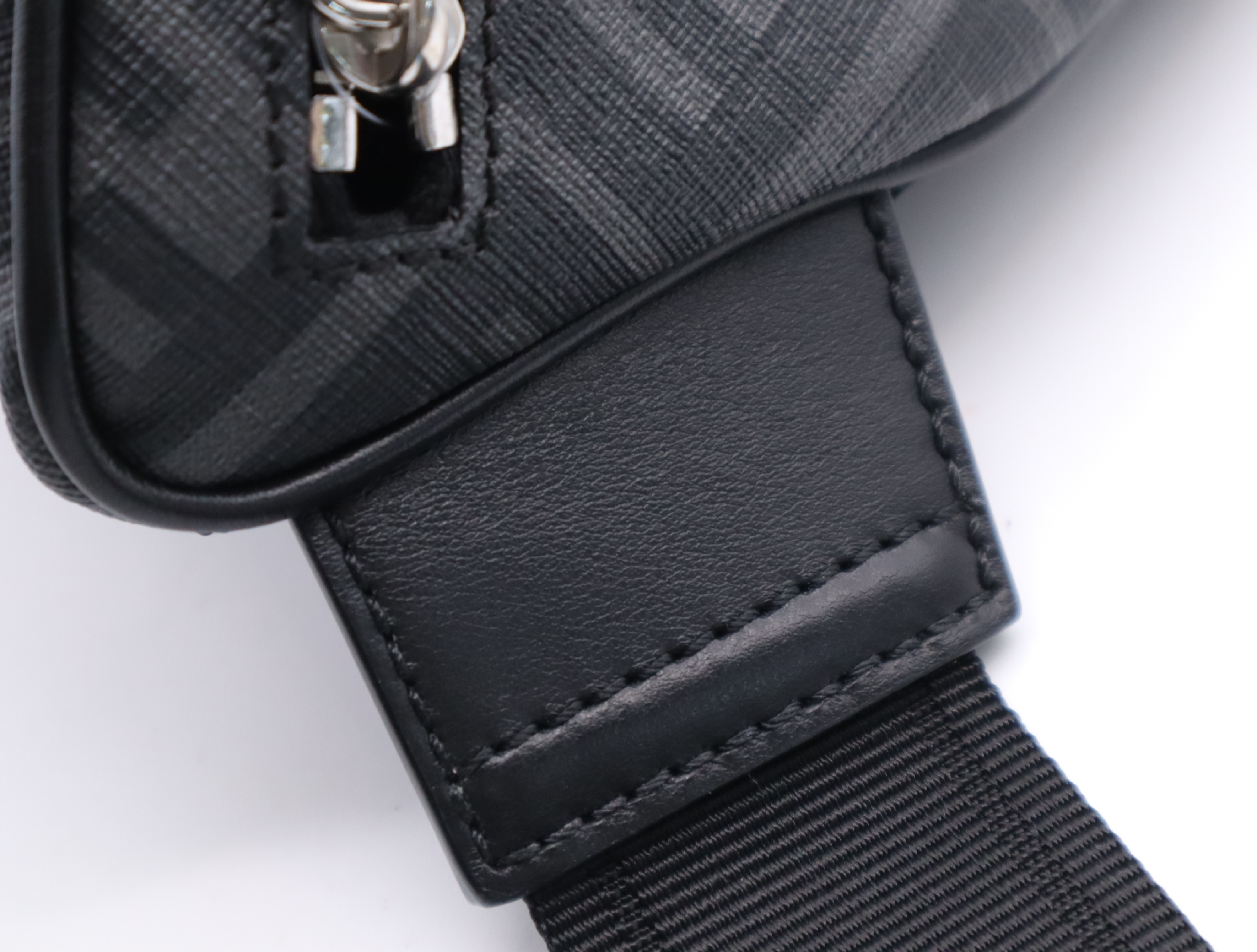7VA562 Zucca Fabric Grey Silver Hardware Waist Bag with Dust Bag — view 9