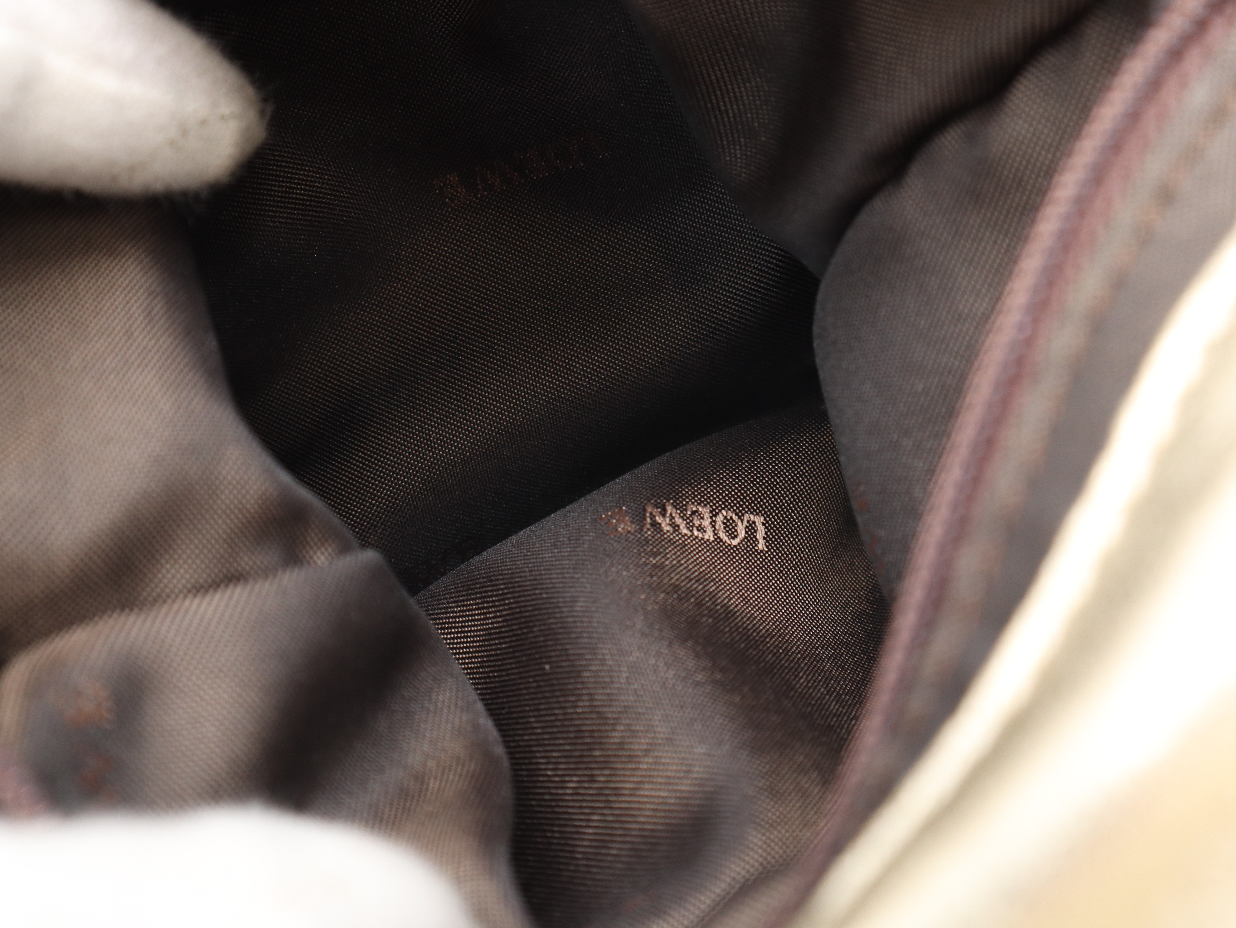 Anagram Handbag, Leather, Gold — view 7