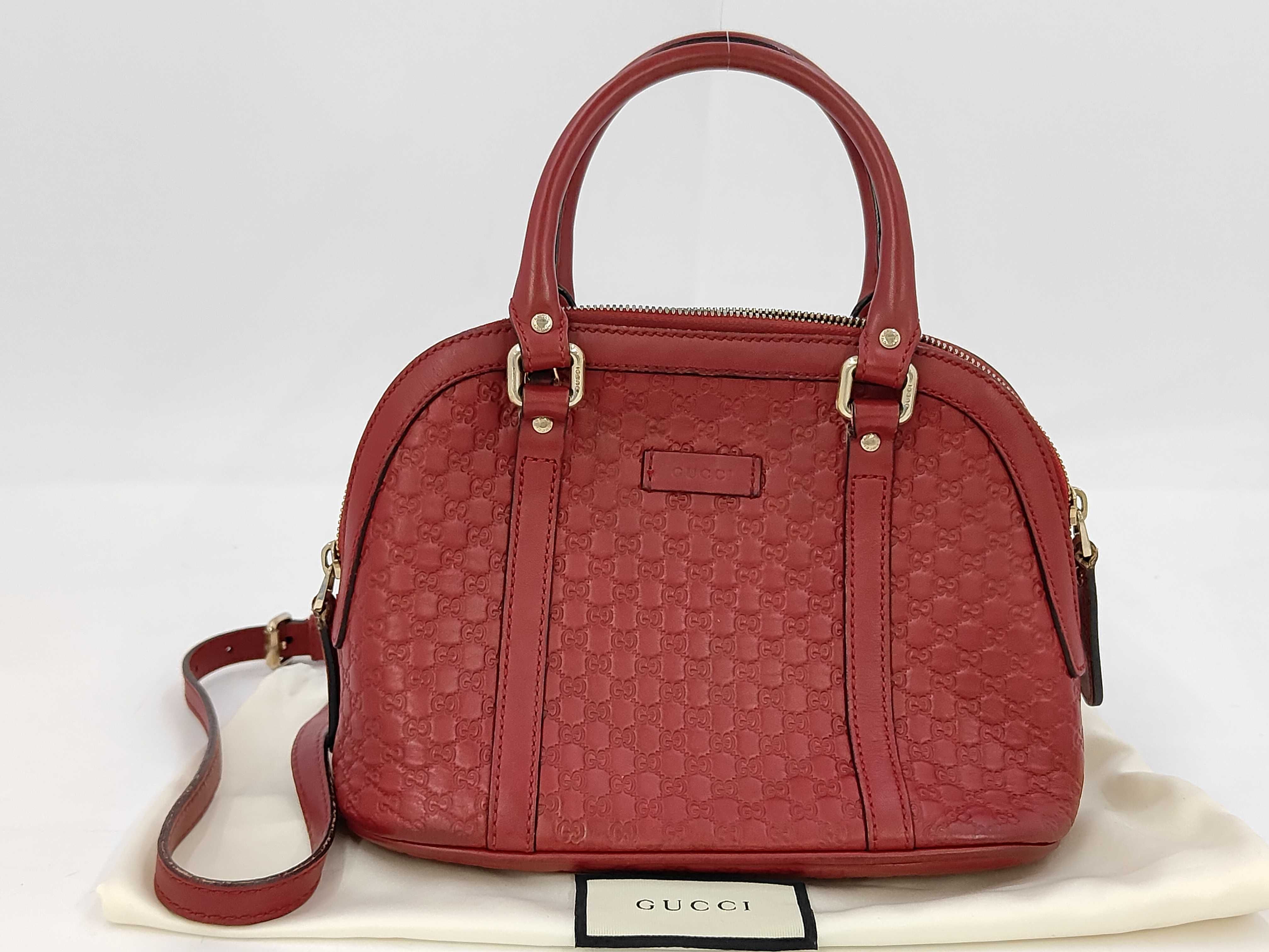 Micro GG 2-Way Red Handbag