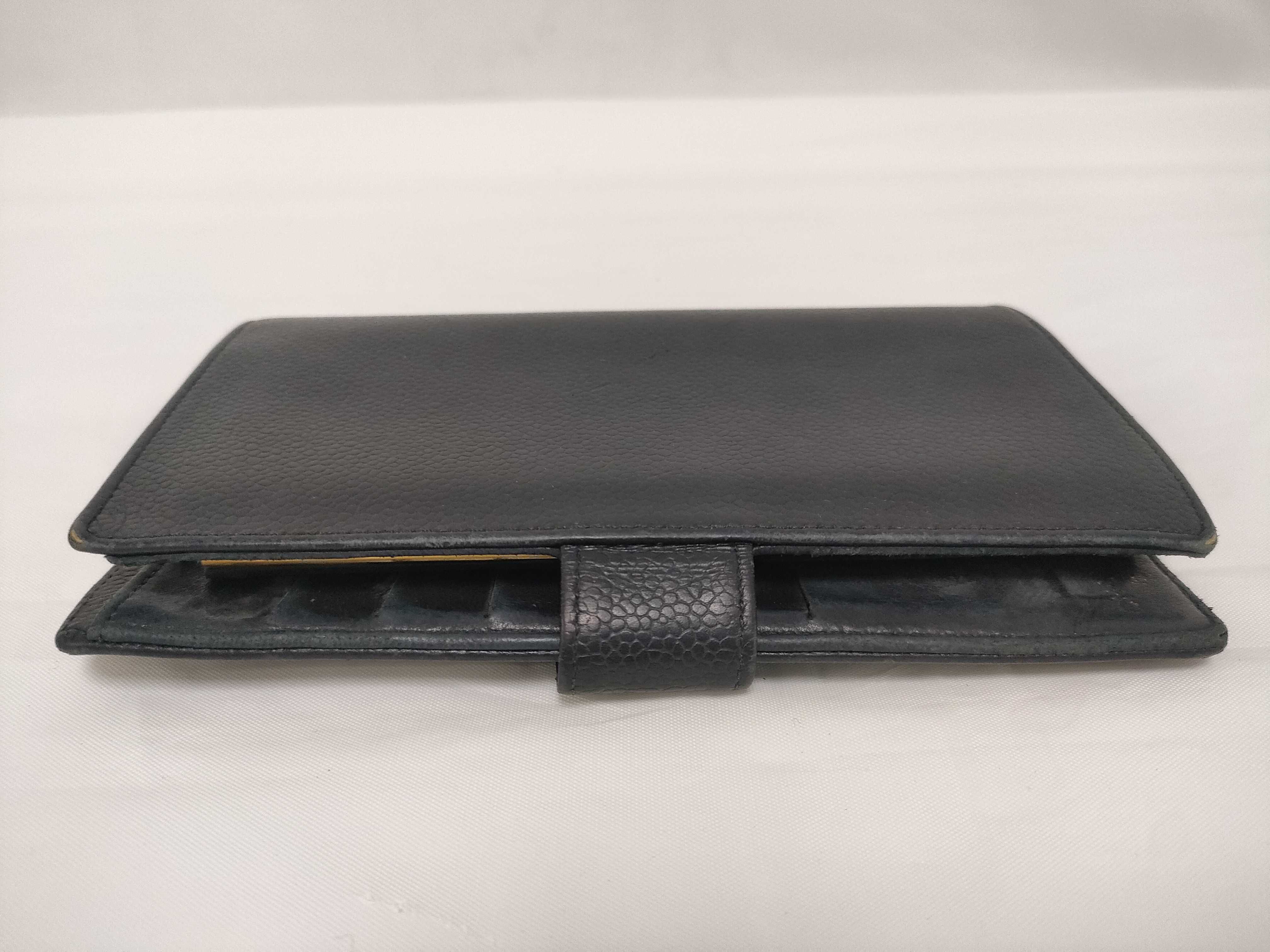 Caviar Skin Coco Mark Long Wallet Black Gold Hardware Wallet — view 6