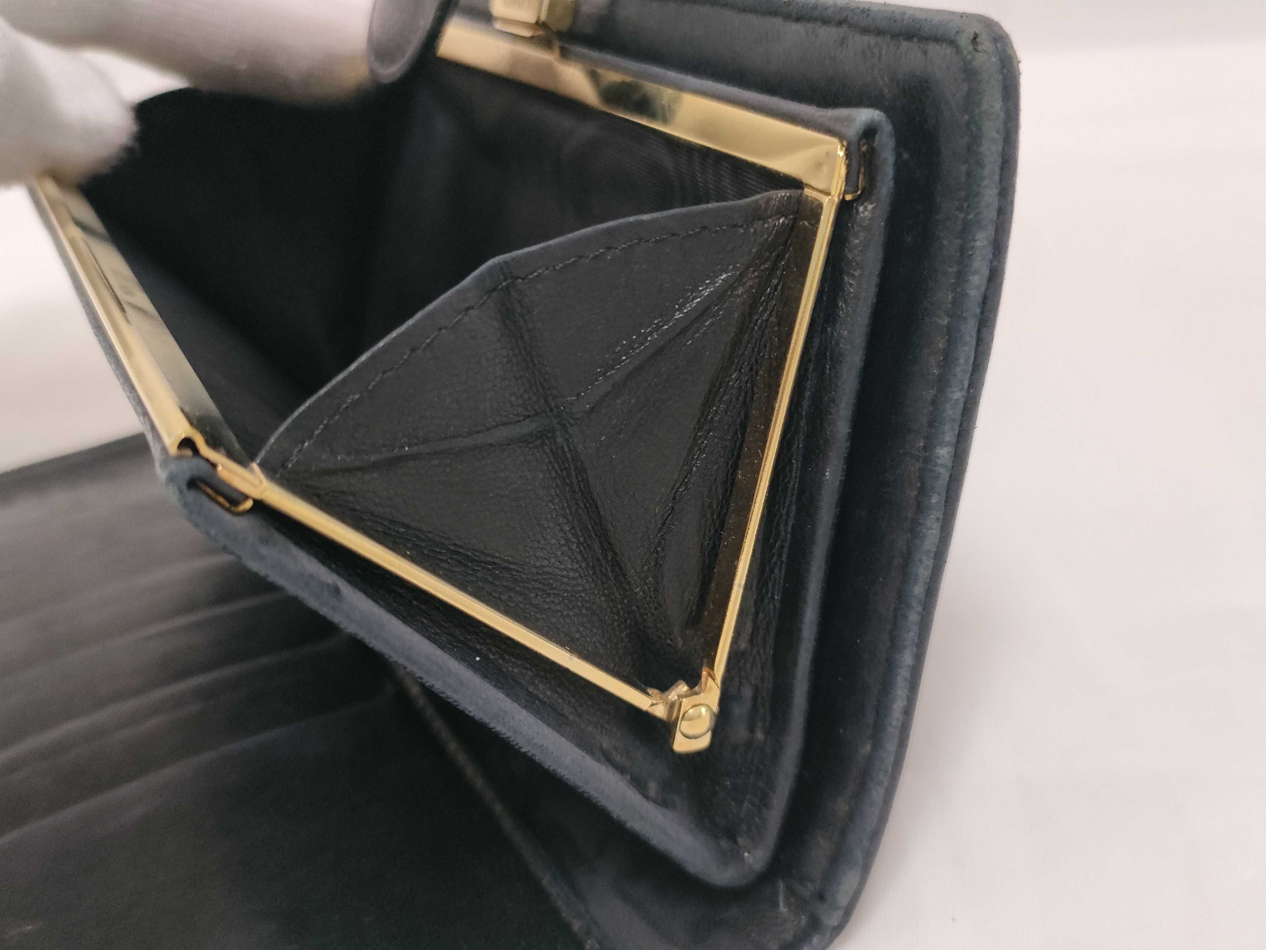 Caviar Skin Coco Mark Long Wallet Black Gold Hardware Wallet — view 8