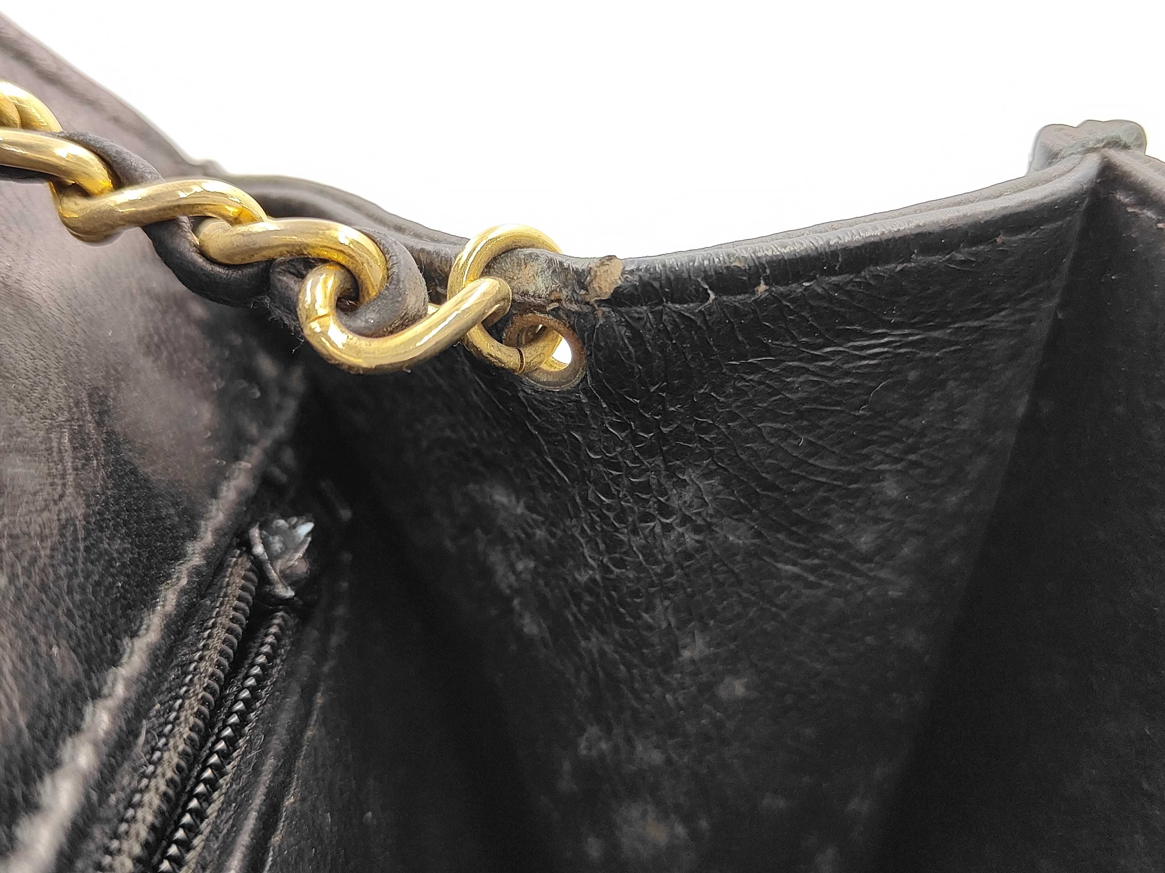 bag, Chanel lambskin, Coco mark, black, chain shoulder bag, 1306490 shoulder bag — view 11