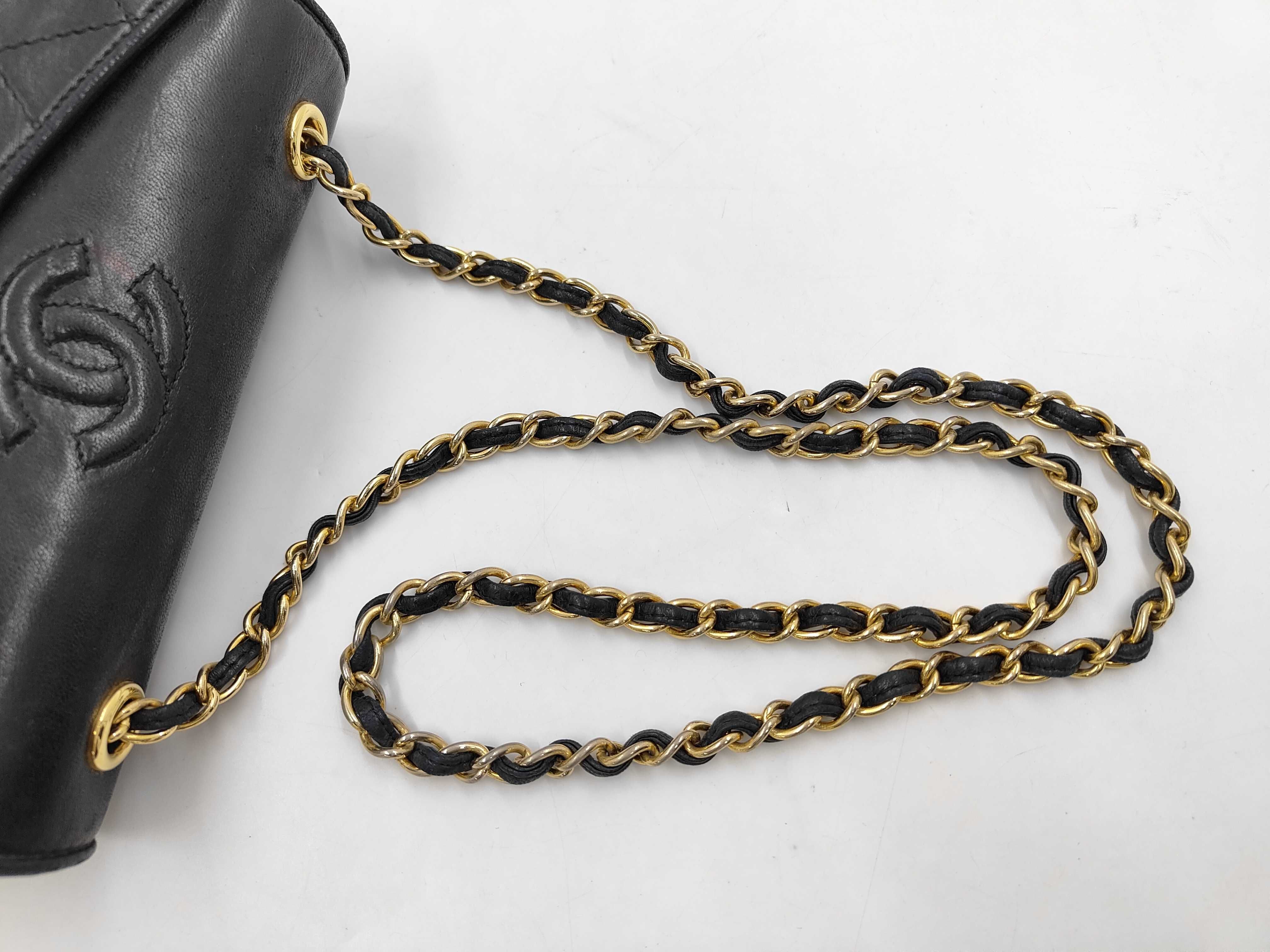 bag, Chanel lambskin, Coco mark, black, chain shoulder bag, 1306490 shoulder bag — view 3