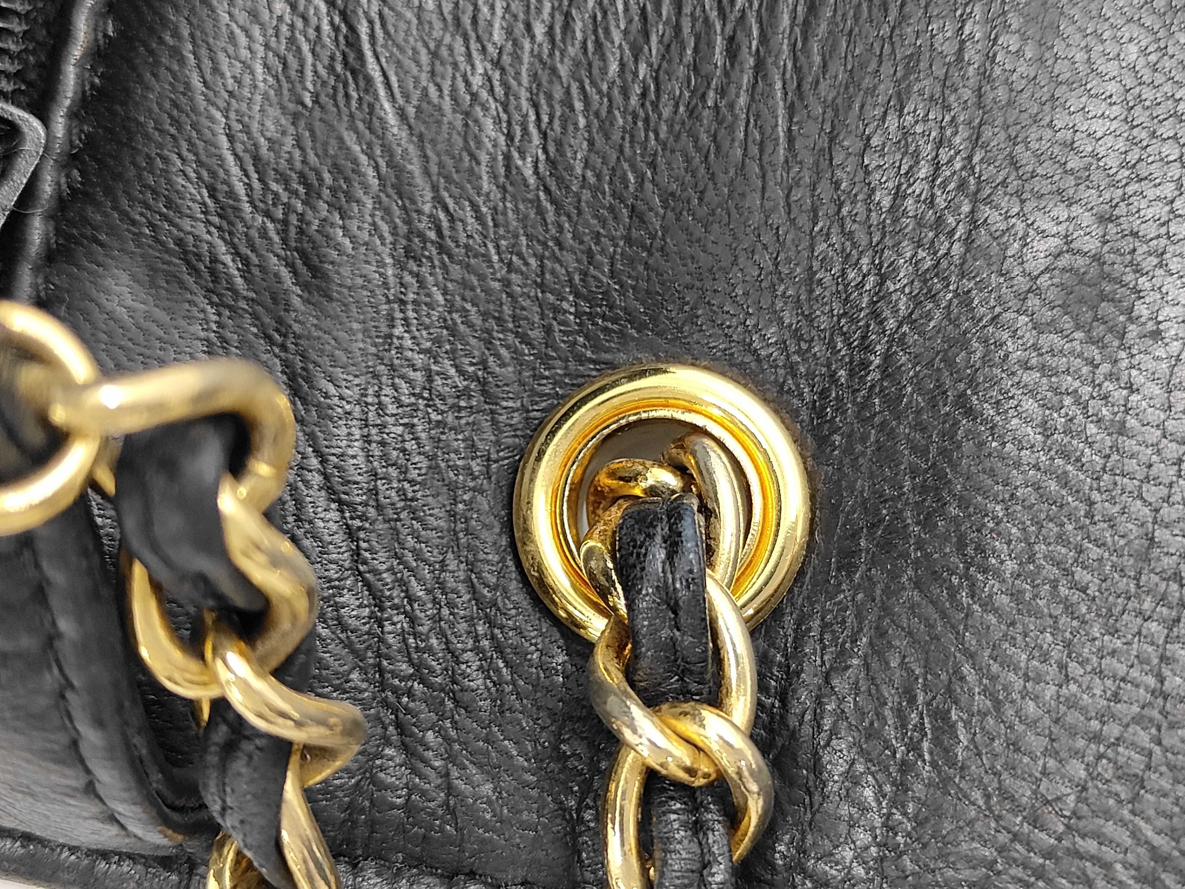 bag, Chanel lambskin, Coco mark, black, chain shoulder bag, 1306490 shoulder bag — view 5