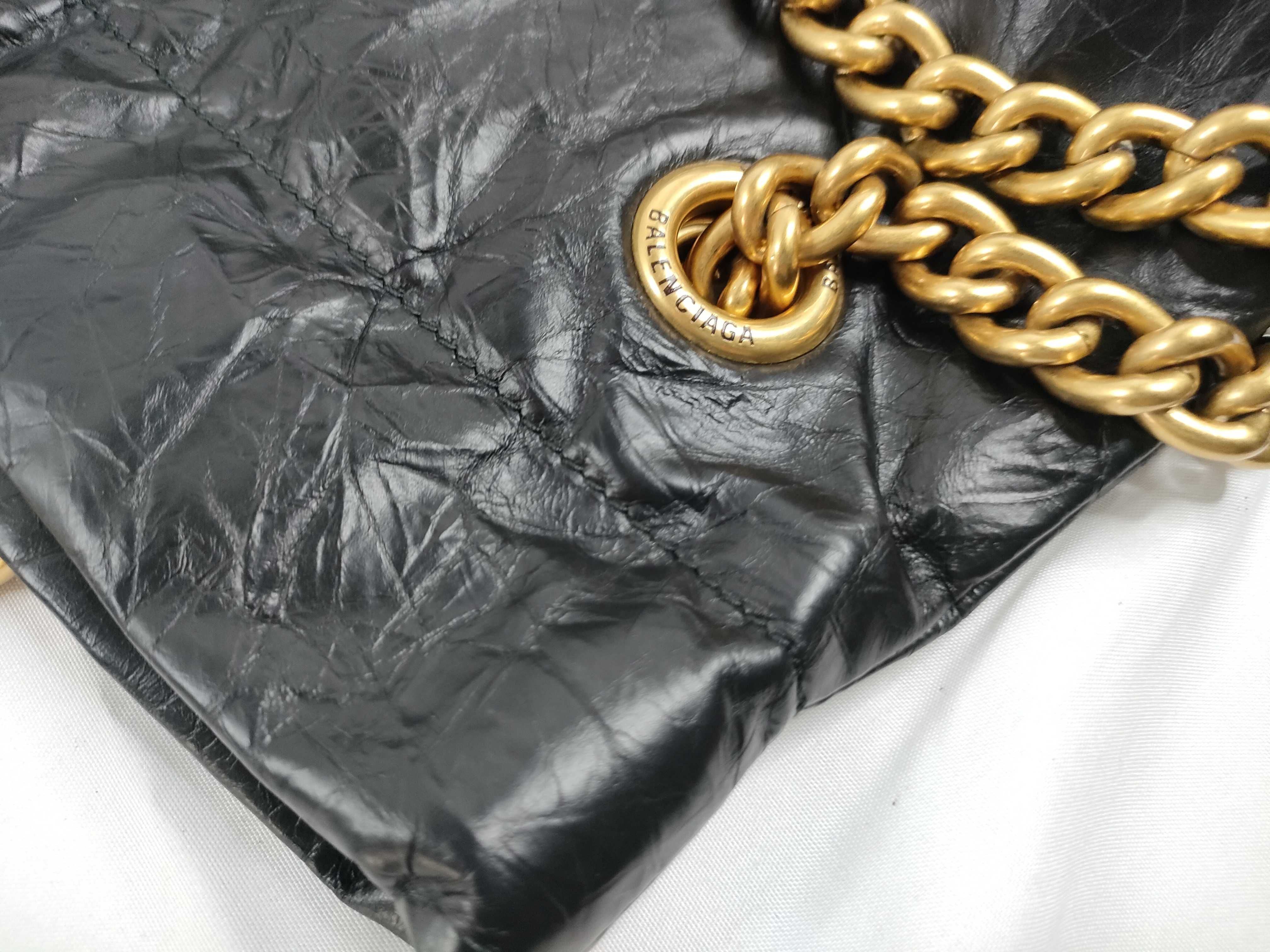 DU- Crush Tote Leather Chain Tote Bag Black 742941 Tote Bag — view 8