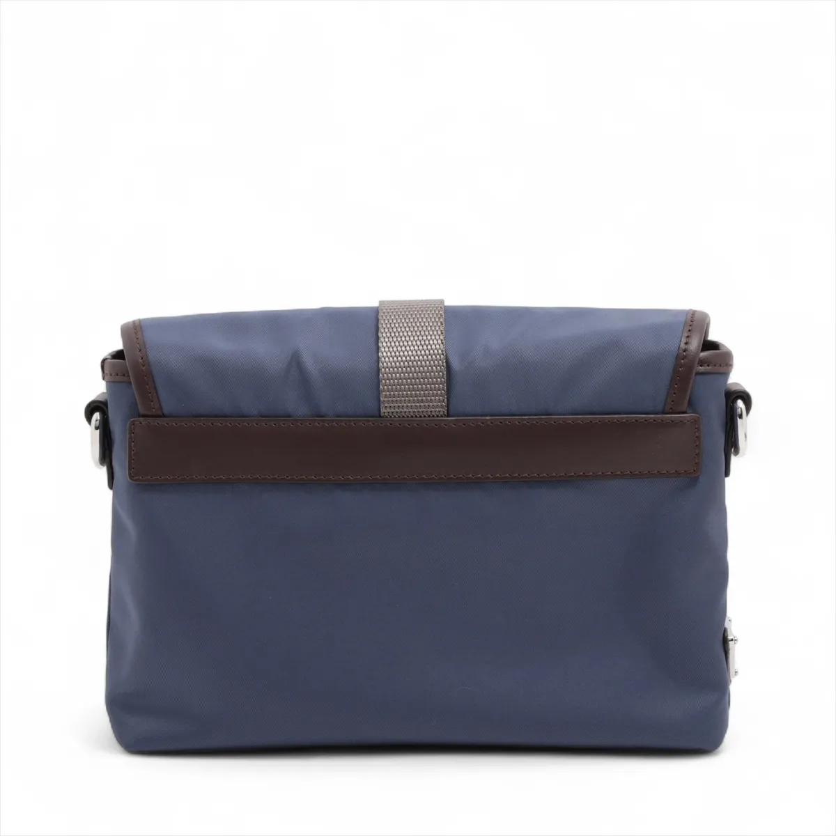 Tessuto Nylon x Leather Shoulder Bag Blue x Brown 2ZT071 — view 2