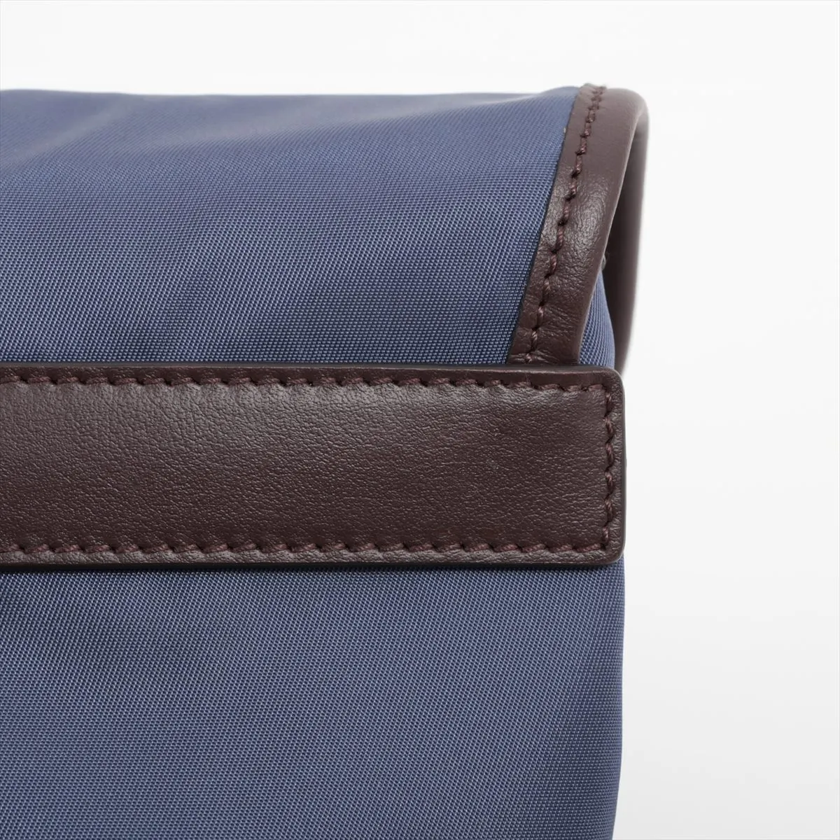 Tessuto Nylon x Leather Shoulder Bag Blue x Brown 2ZT071 — view 11