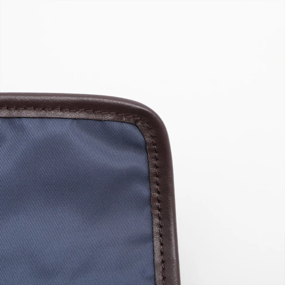 Tessuto Nylon x Leather Shoulder Bag Blue x Brown 2ZT071 — view 9