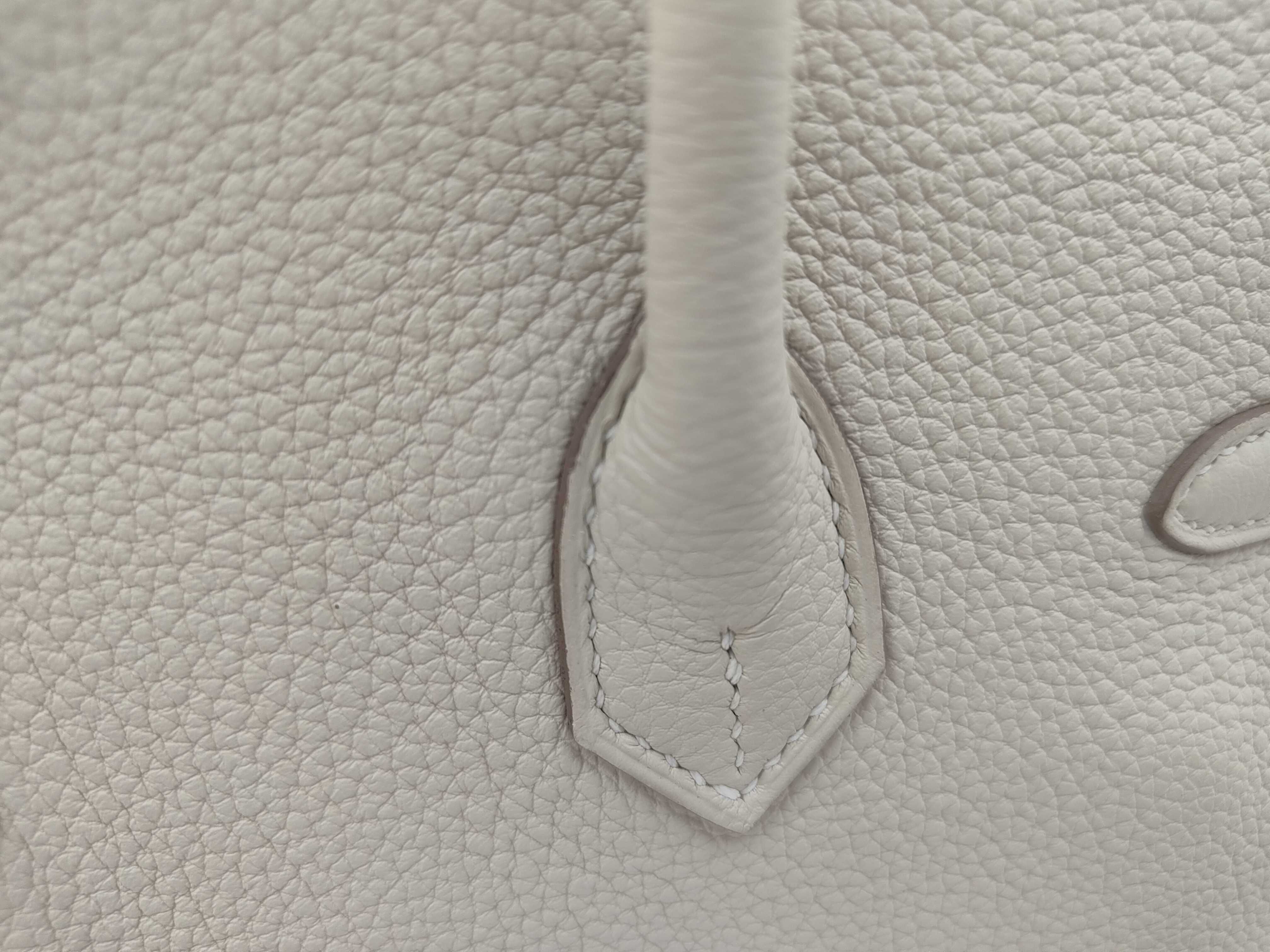 Birkin 25 Togo Leather Craie Gold Hardware U Stamp Handbag — view 5