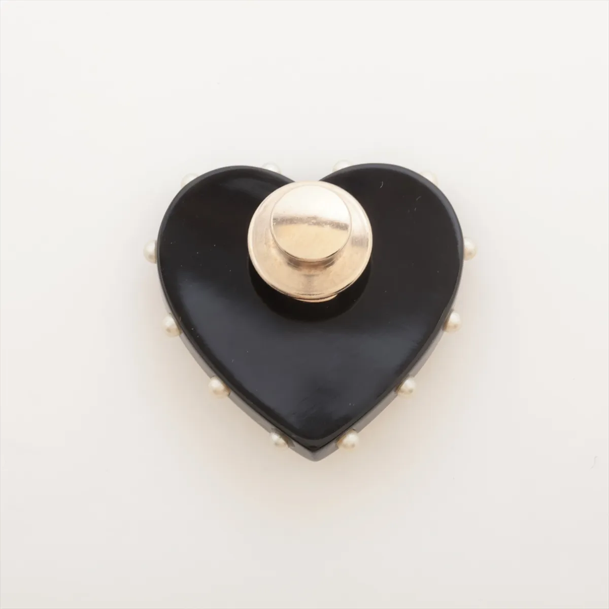 Coco Mark Camellia 06P Pin Brooch, GP x Resin, Beige. Shows signs of wear, — view 2